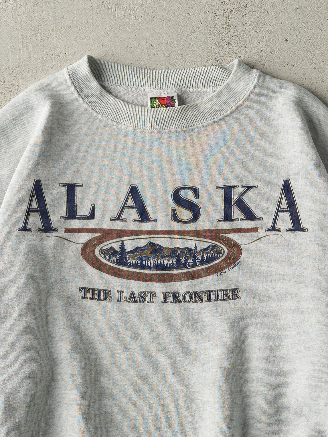 Vintage 90s Heather Grey Alaska Boxy Crewneck (M)