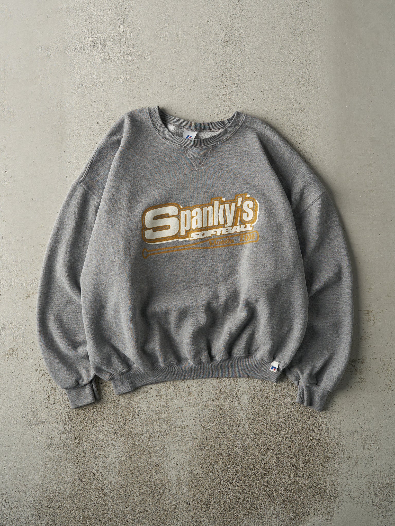 Vintage 06' Grey Spanky's Softball Russell Athletic Crewneck (L/XL)