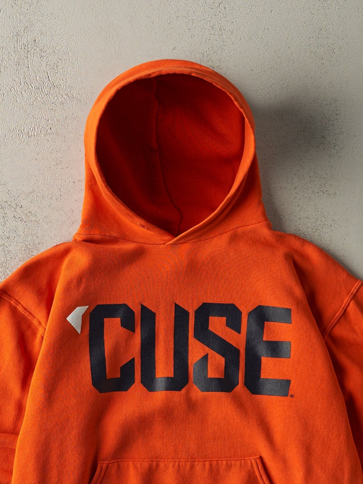 Vintage Y2K Orange Syracuse University Russell Athletic Hoodie (M)