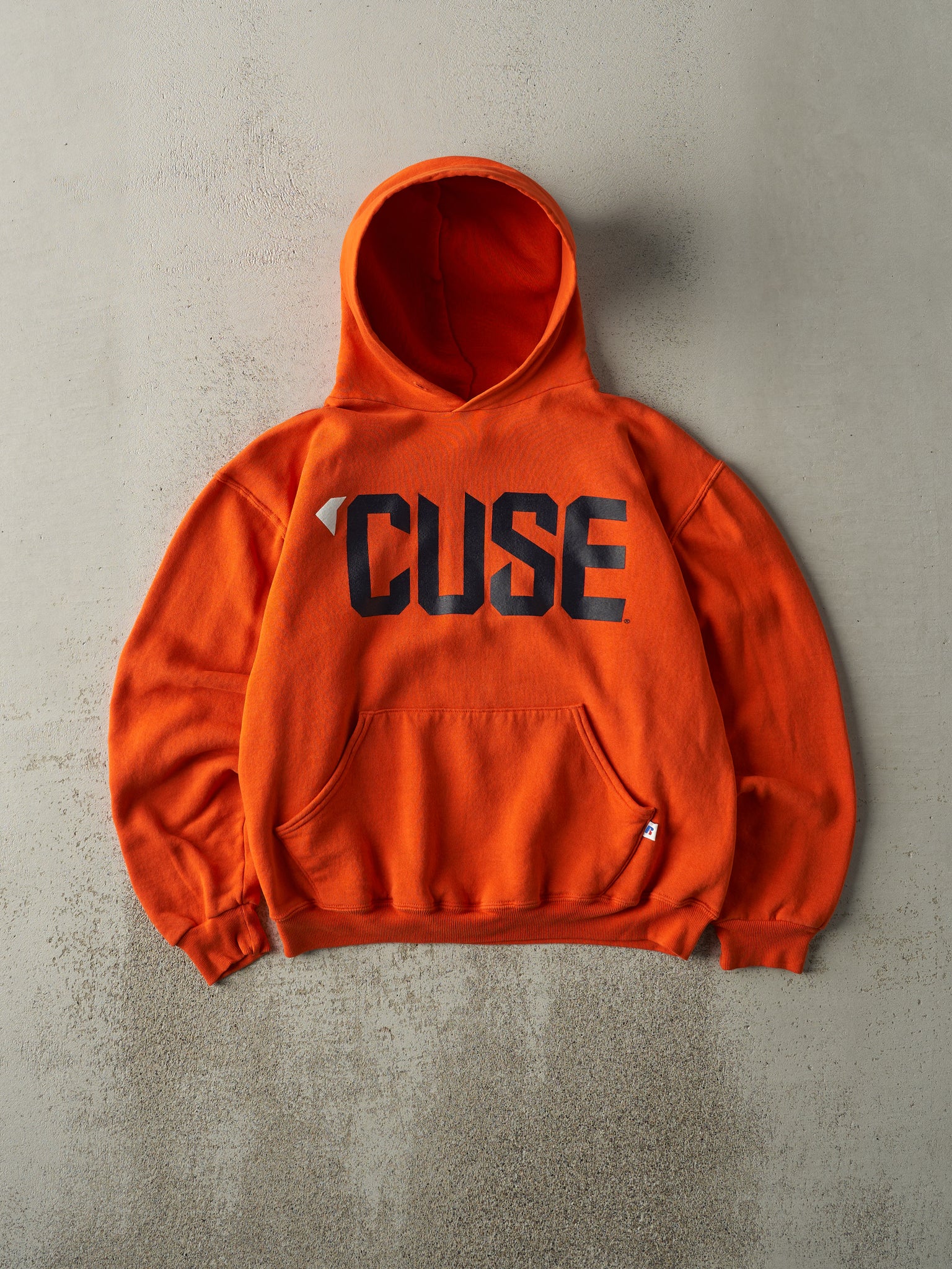 Vintage Y2K Orange Syracuse University Russell Athletic Hoodie (M)