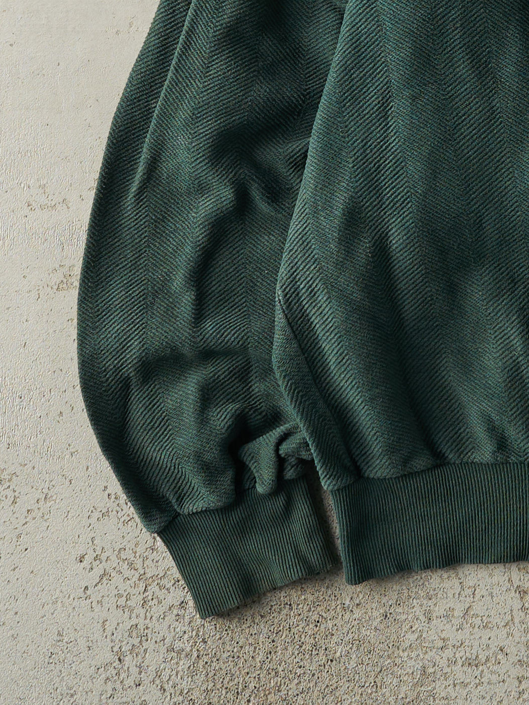 Vintage 90s Green Textured Lightweight Crewneck (XL)