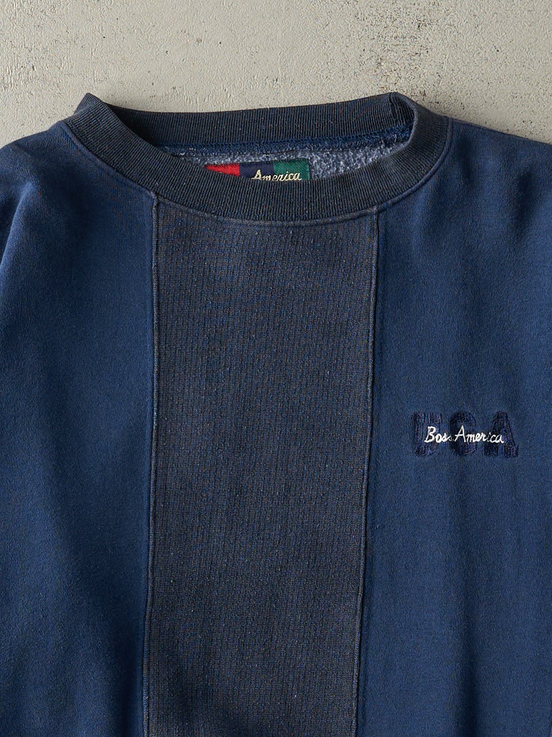 Vintage 90s Navy Blue Embroidered Boss America Crewneck (M/L)