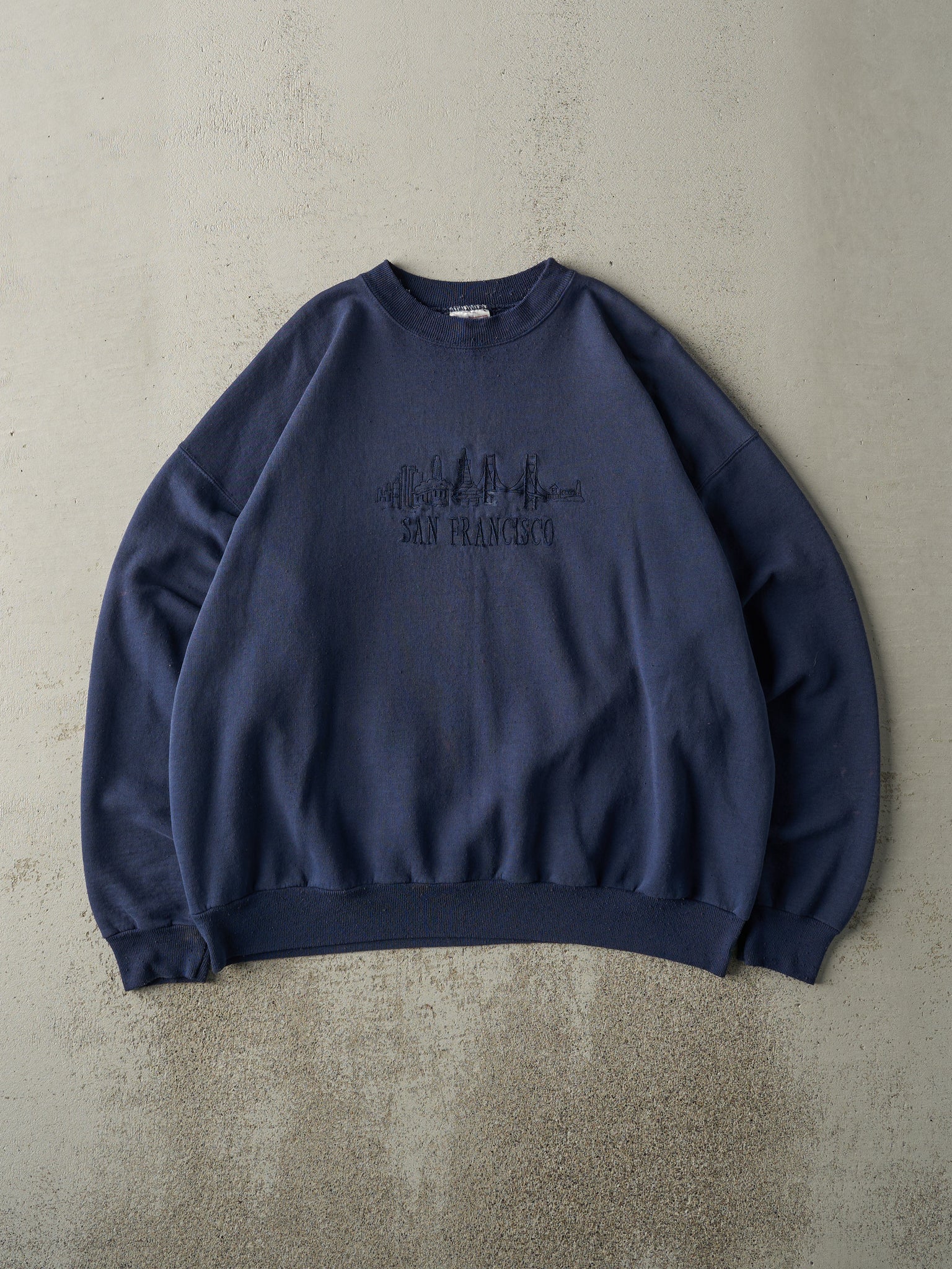 Vintage 90s Navy Blue San Francisco Embroidered Crewneck (XL)