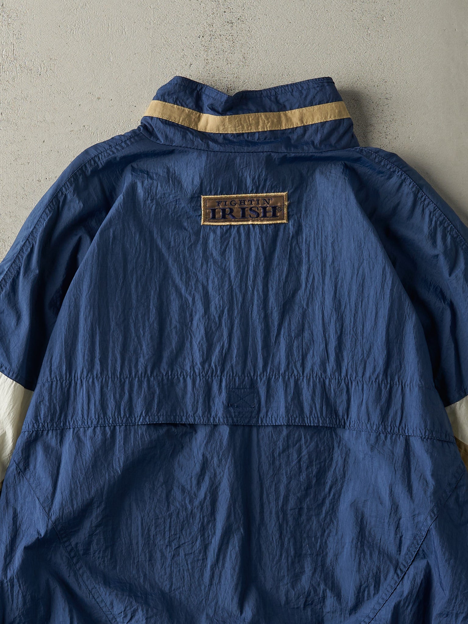 Vintage 90s Navy Blue Notre Dame Reebok Nylon Windbreaker (XL)