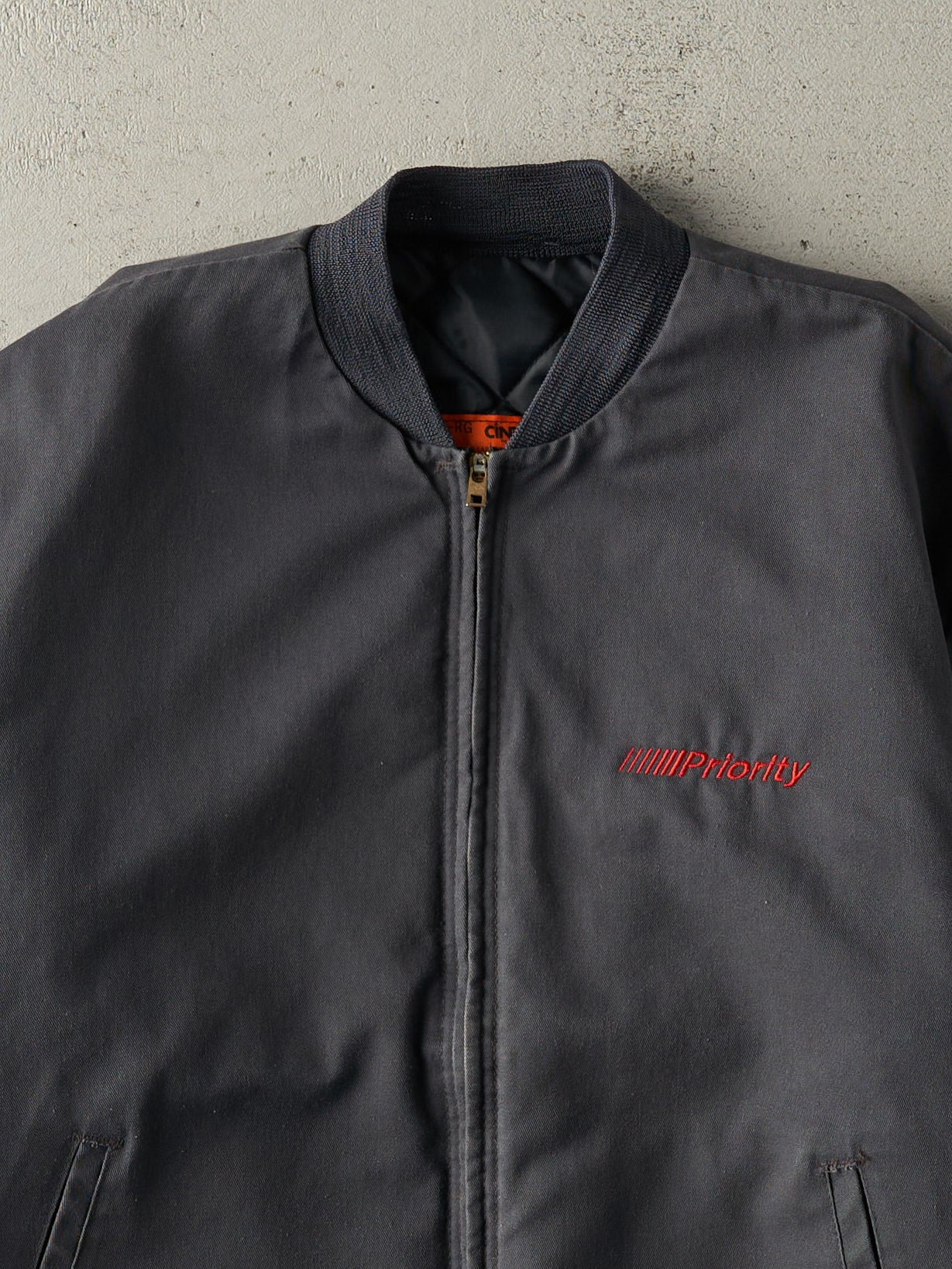 Vintage 90s Charcoal Grey Bomber Style Workwear Jacket (M)