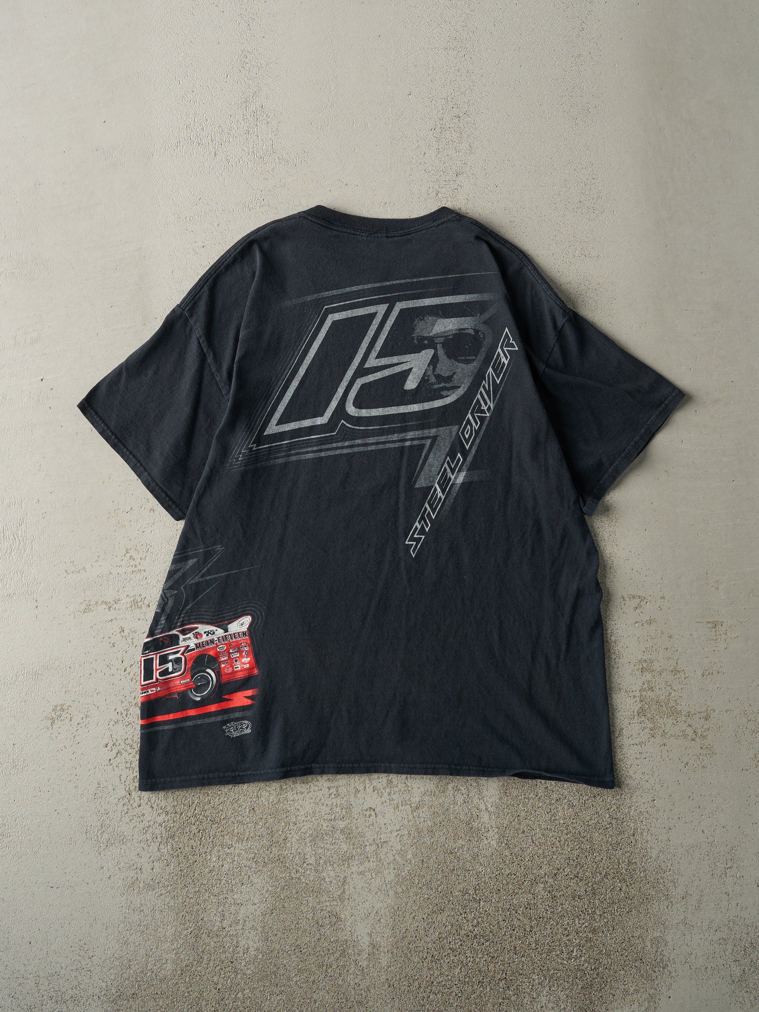 Vintage Y2K Black Jon Henry Racing Tee (L)