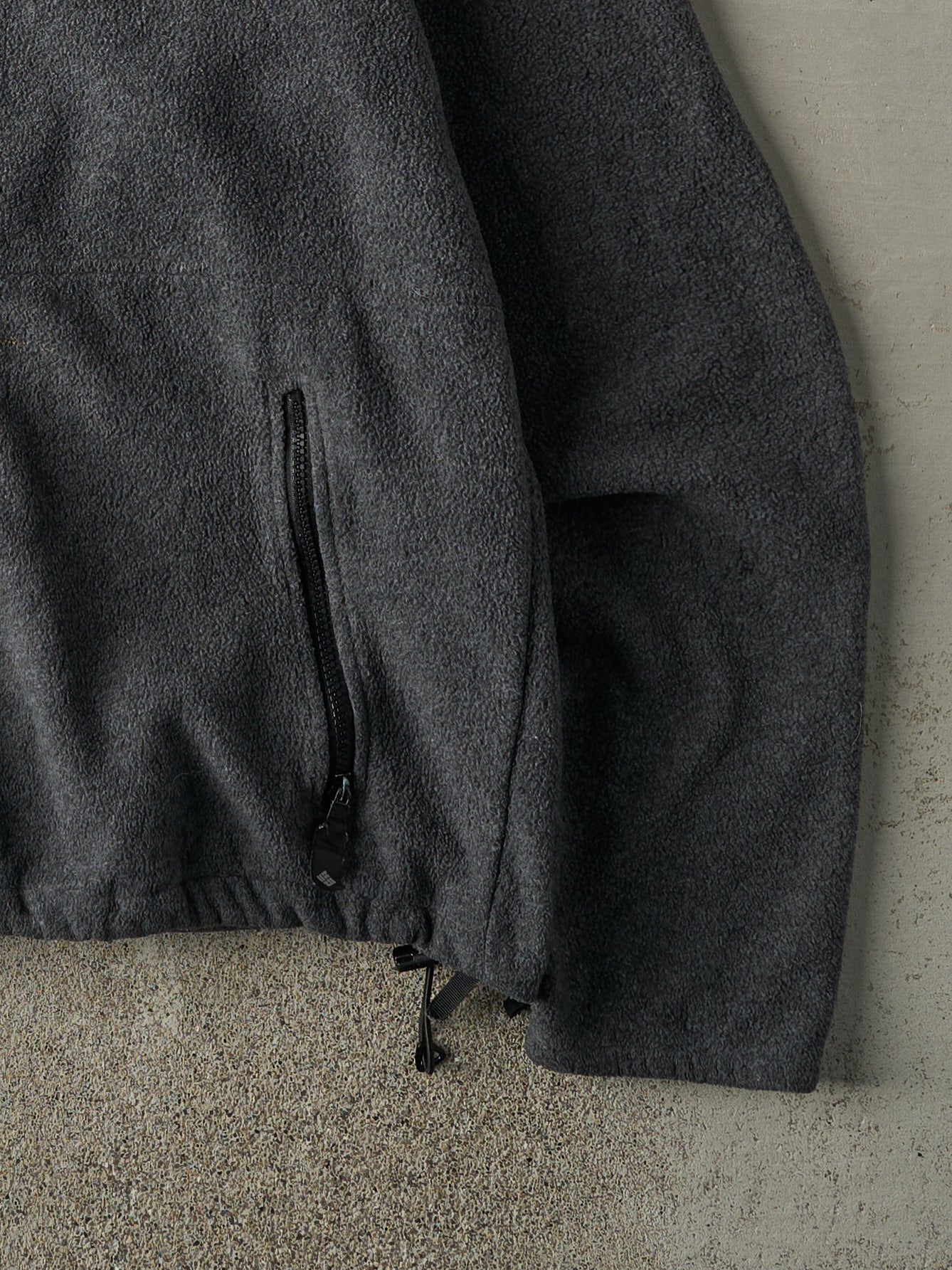 Vintage 90s Charcoal Grey & Black Zip Up Columbia Fleece Sweatshirt (XL)