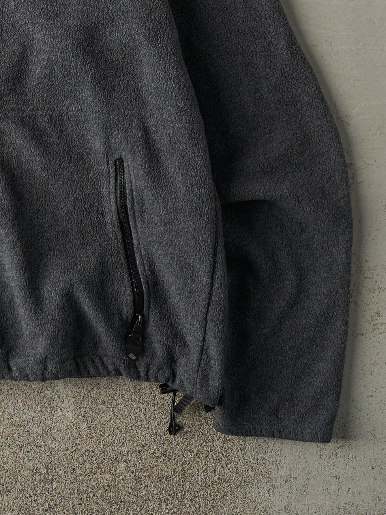 Vintage 90s Charcoal Grey & Black Zip Up Columbia Fleece Sweatshirt (L)