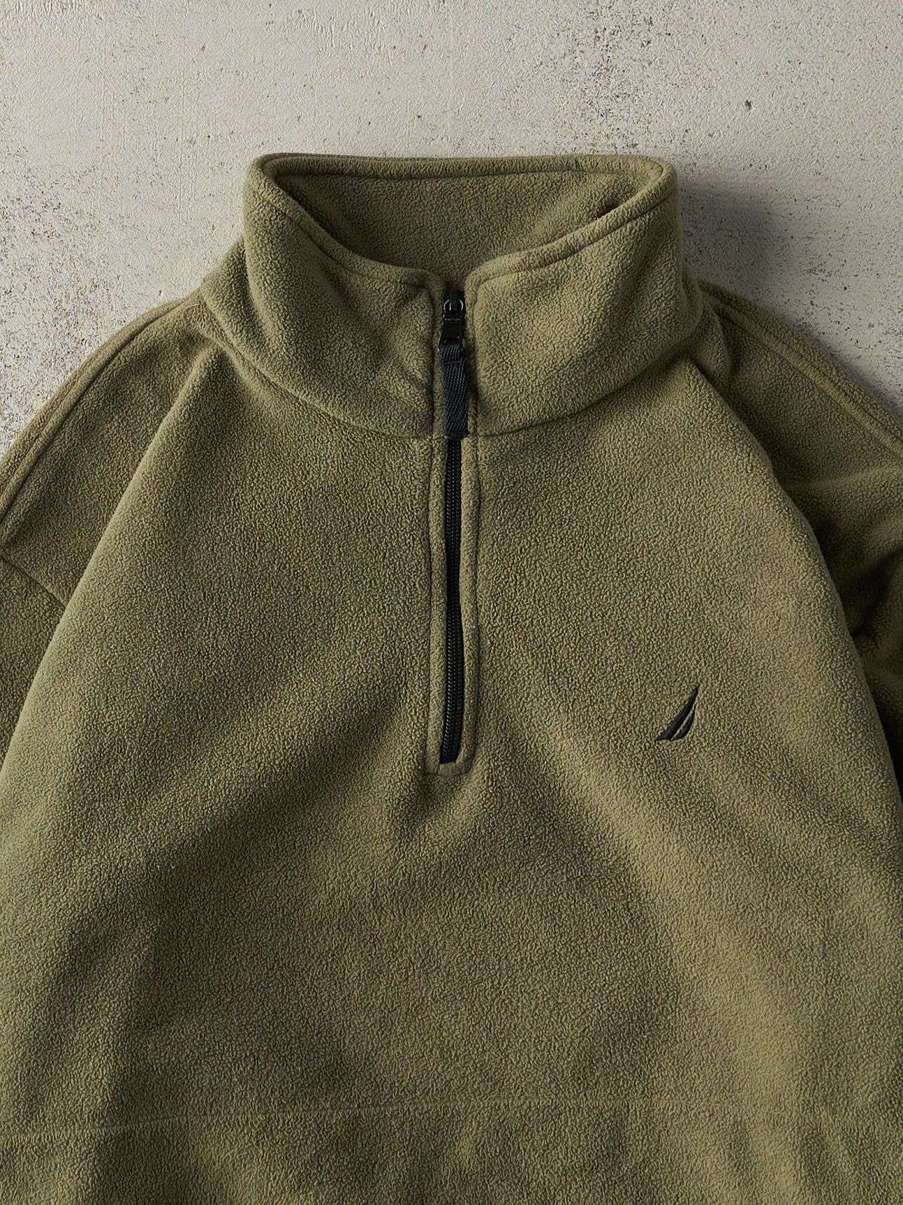 Vintage Y2K Green Nautica Embroidered Logo Quarter Zip Fleece (L)