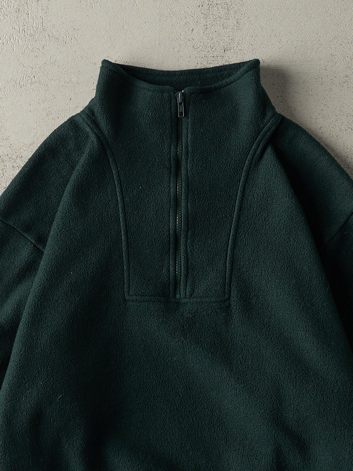 Vintage 90s Forest Green Quarter Zip Fleece (L)