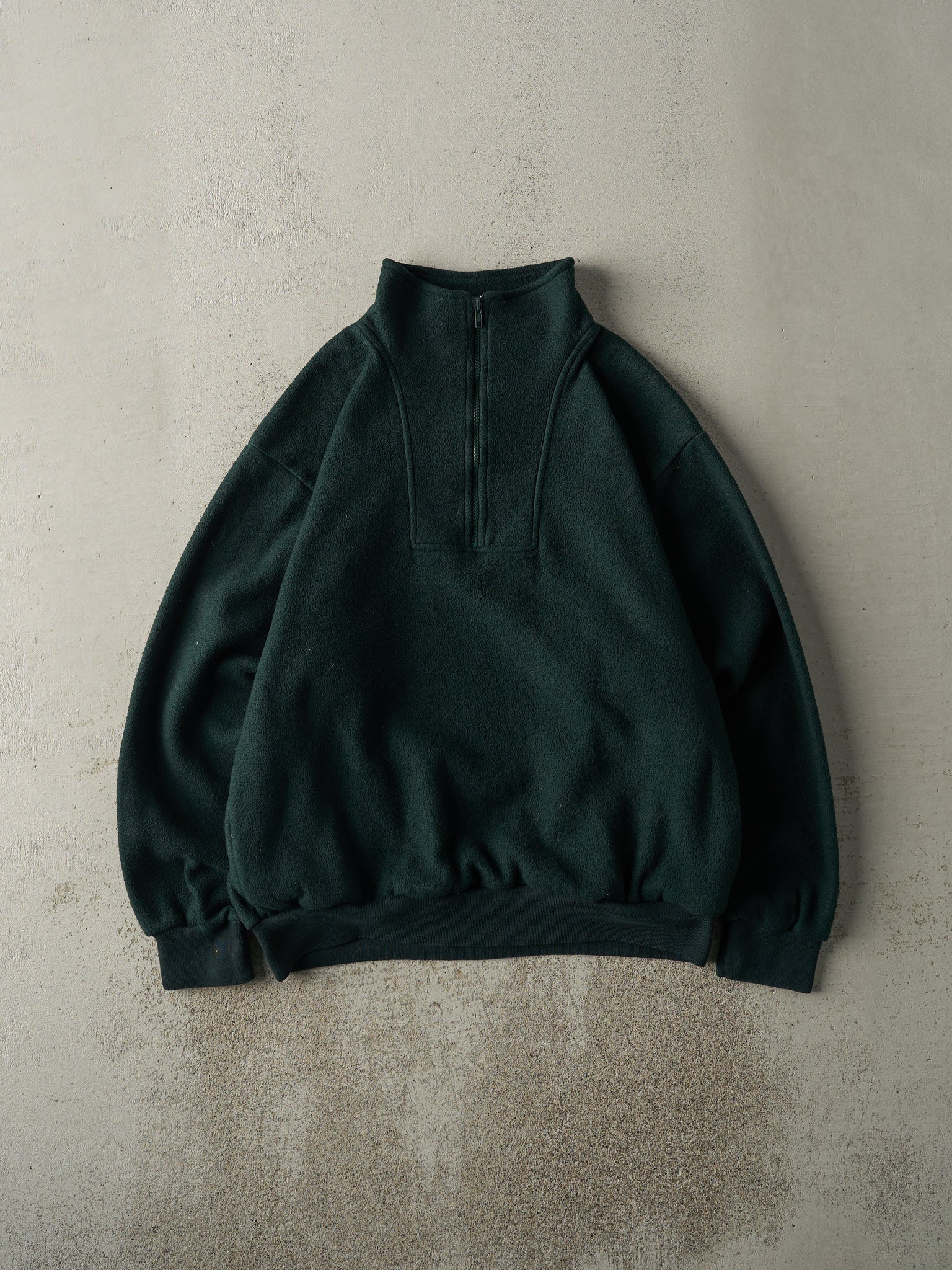 Vintage 90s Forest Green Quarter Zip Fleece (L)