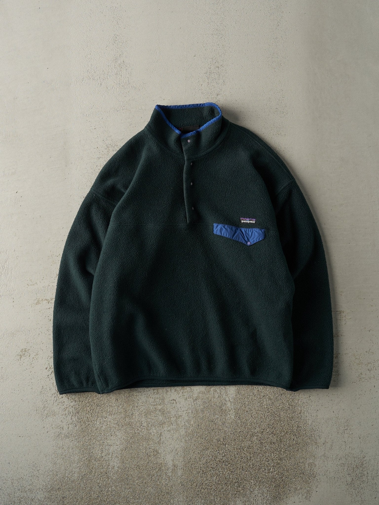 Vintage Y2K Forest Green Patagonia Quarter Button Fleece (L)