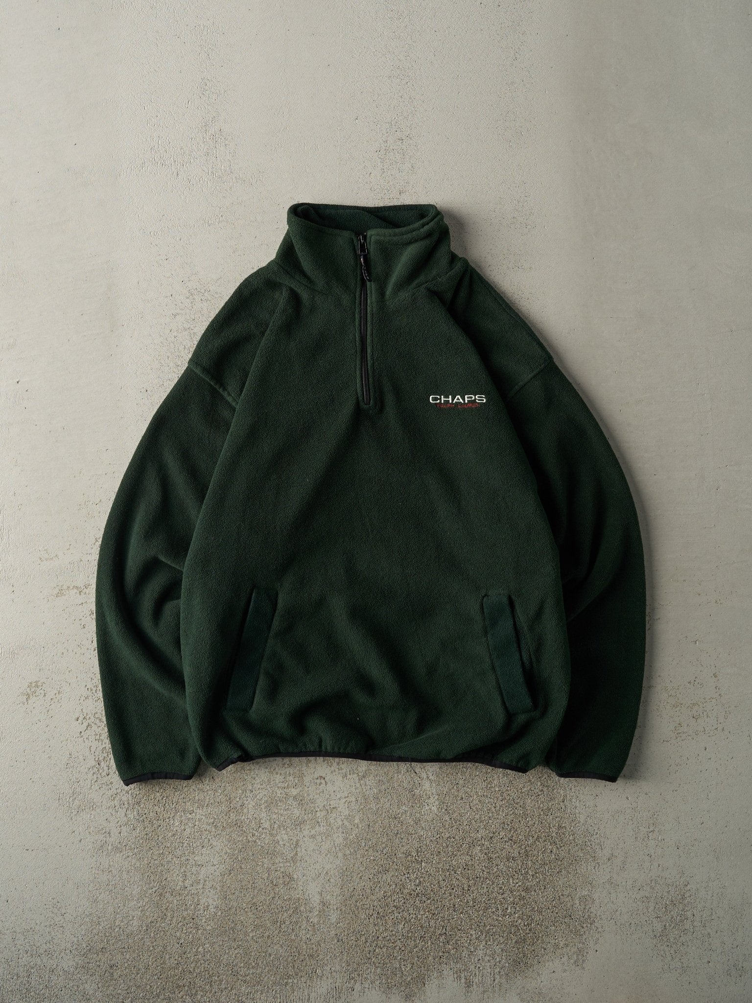 Vintage 90s Forest Green Chaps Ralph Lauren Quarter Zip Fleece (L)