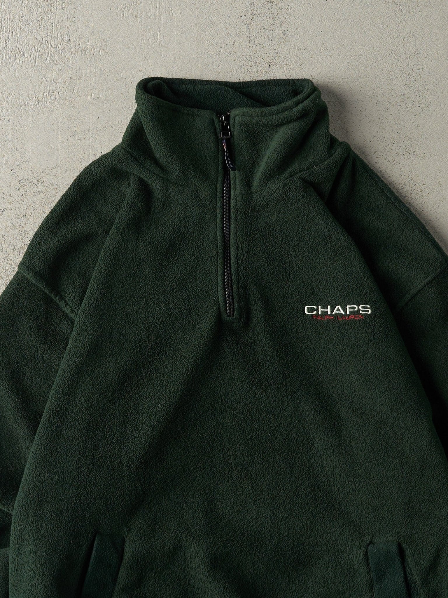 Vintage 90s Forest Green Chaps Ralph Lauren Quarter Zip Fleece (L)