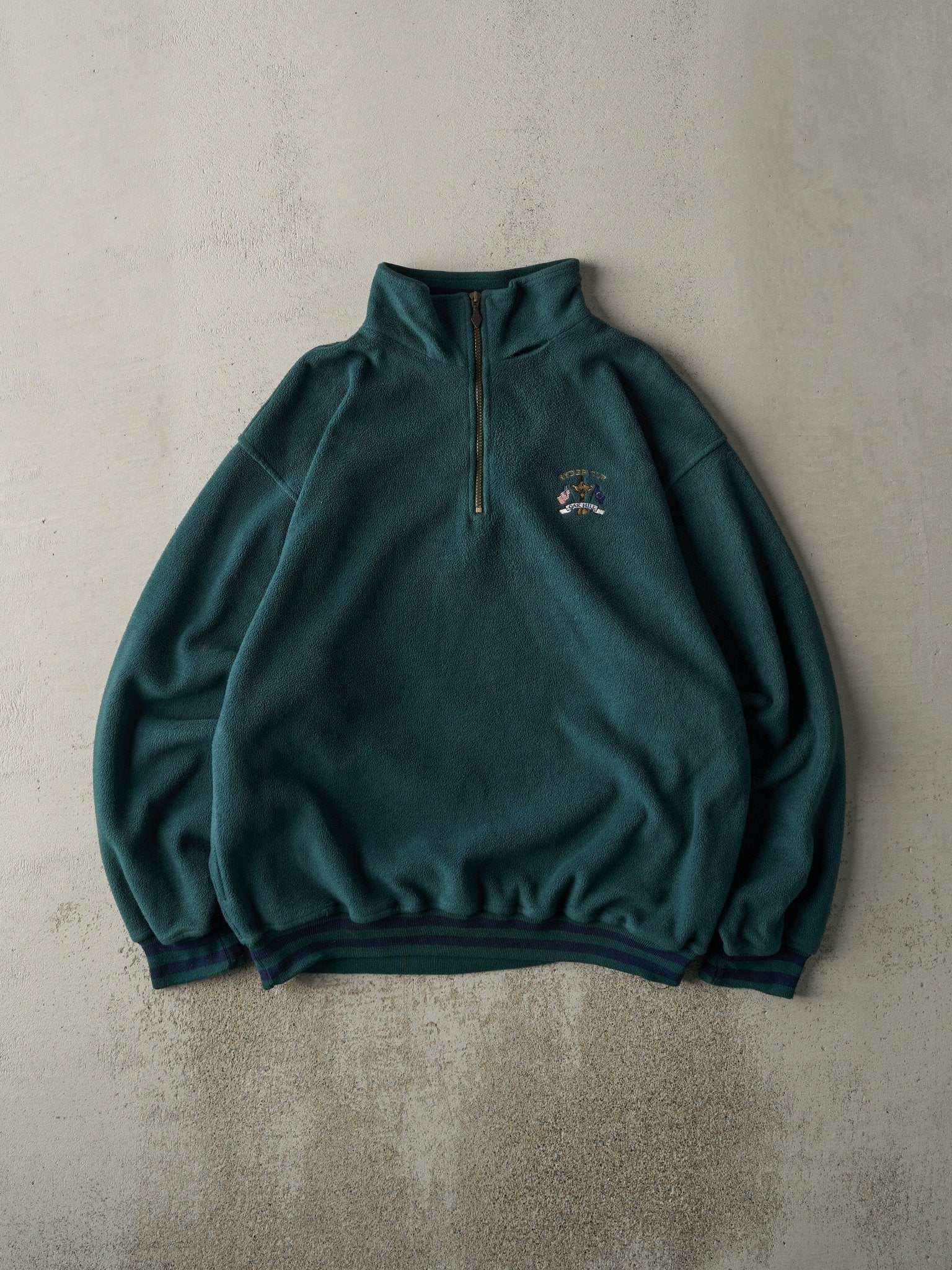 Vintage 90s Green Oak Hill Ryder Cup Quarter Zip Fleece (L)
