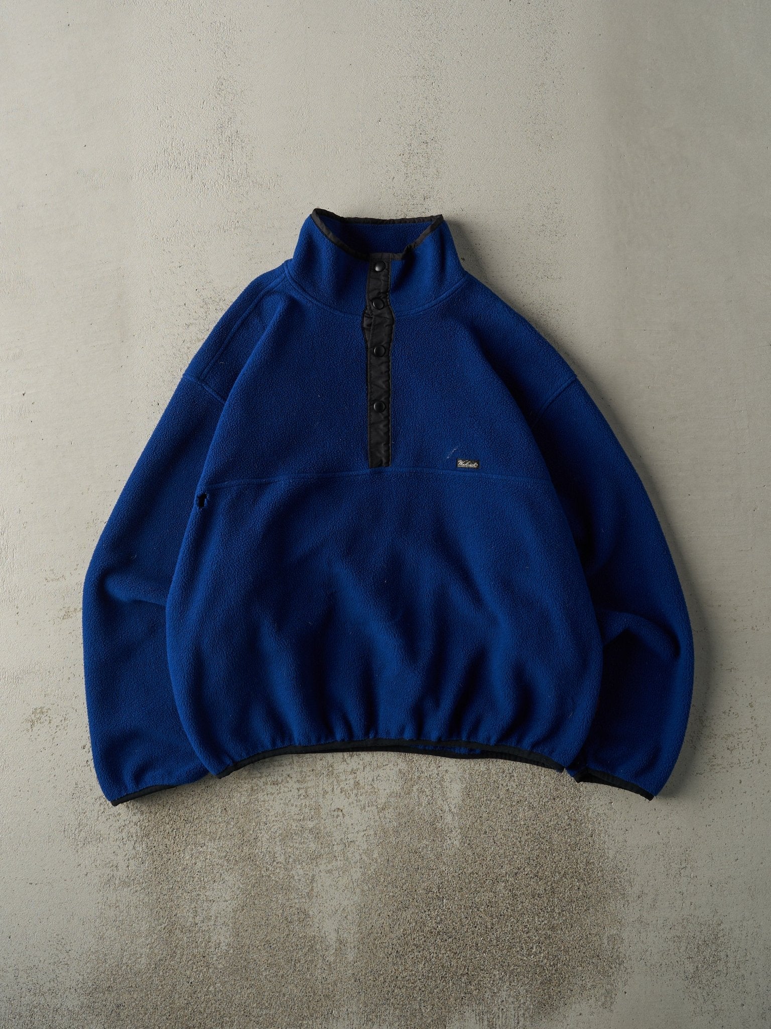 Vintage Y2K Navy Blue Woolrich Quarter Button Fleece (L)