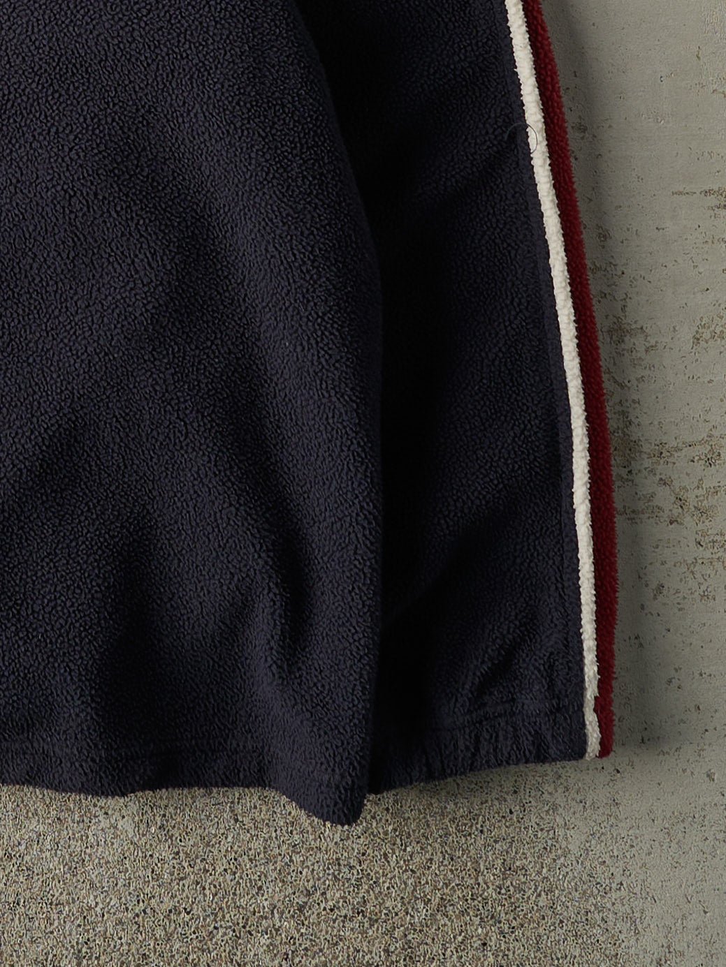 Vintage Y2K Navy Blue & Burgundy Quarter Zip Fleece (L)