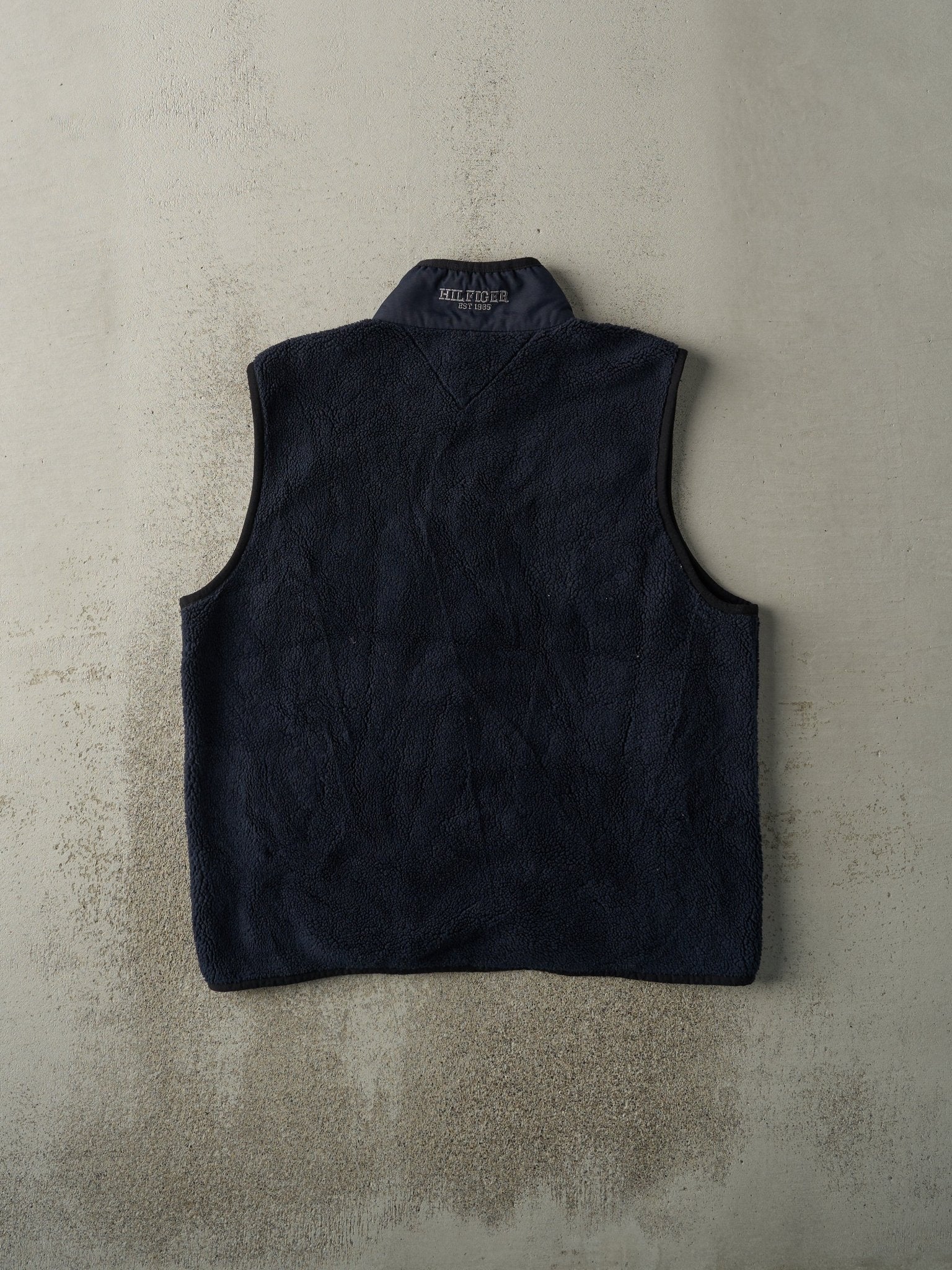 Vintage 90s Navy Blue Tommy Hilfiger Fleece Vest (M)
