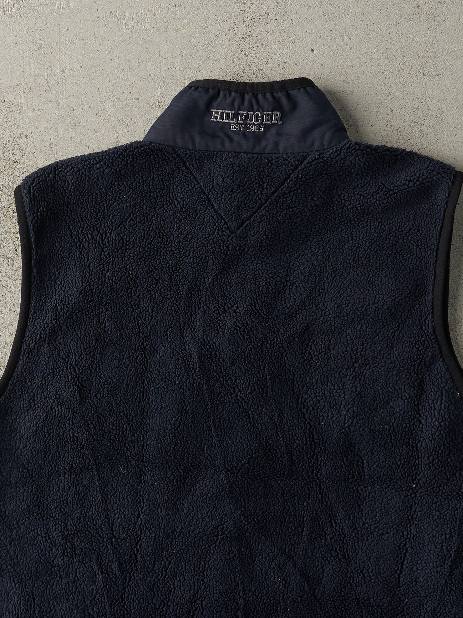 Vintage 90s Navy Blue Tommy Hilfiger Fleece Vest (M)