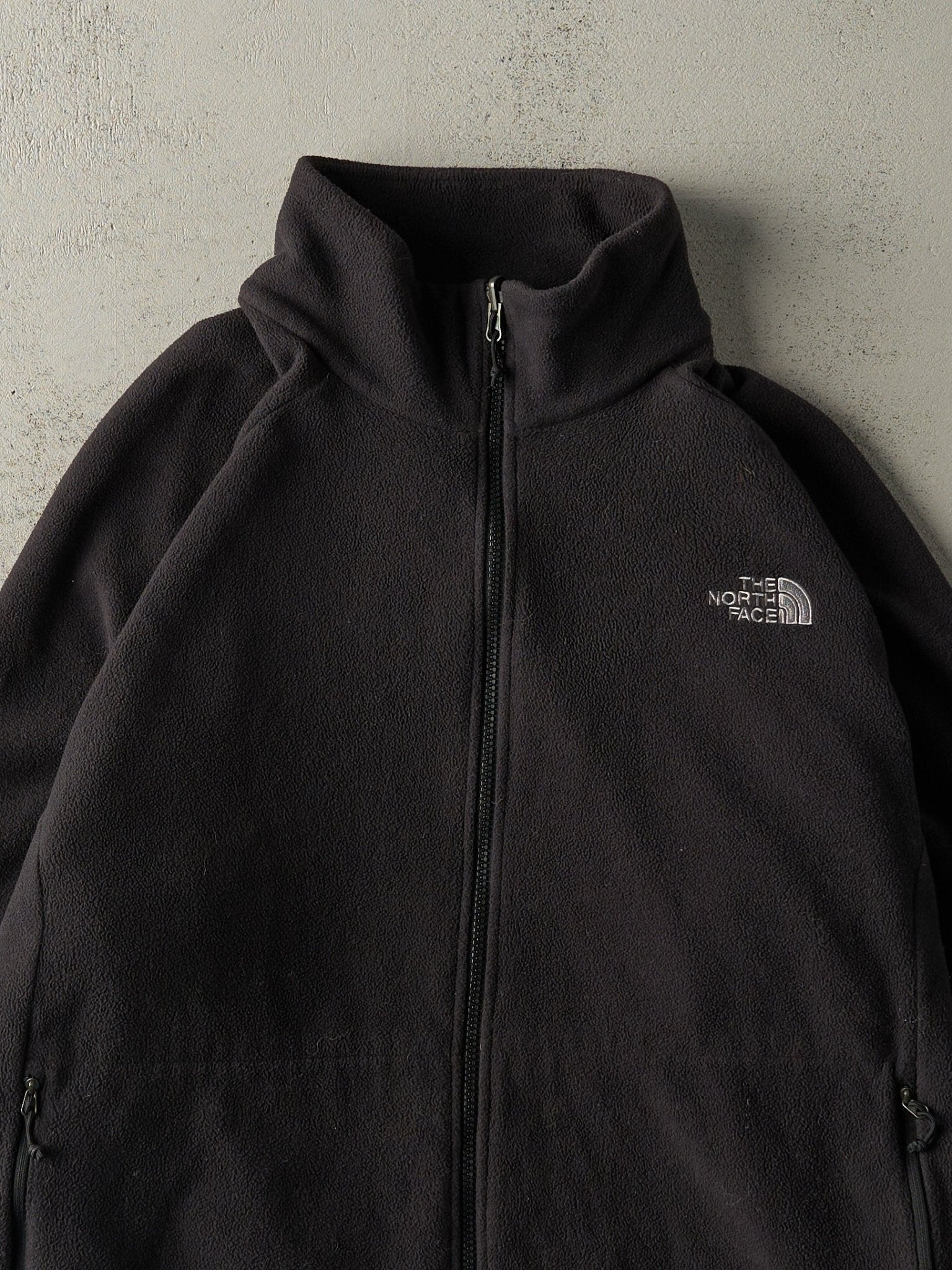 Vintage Y2K Black The North Face Zip Up Fleece Sweater (XL)
