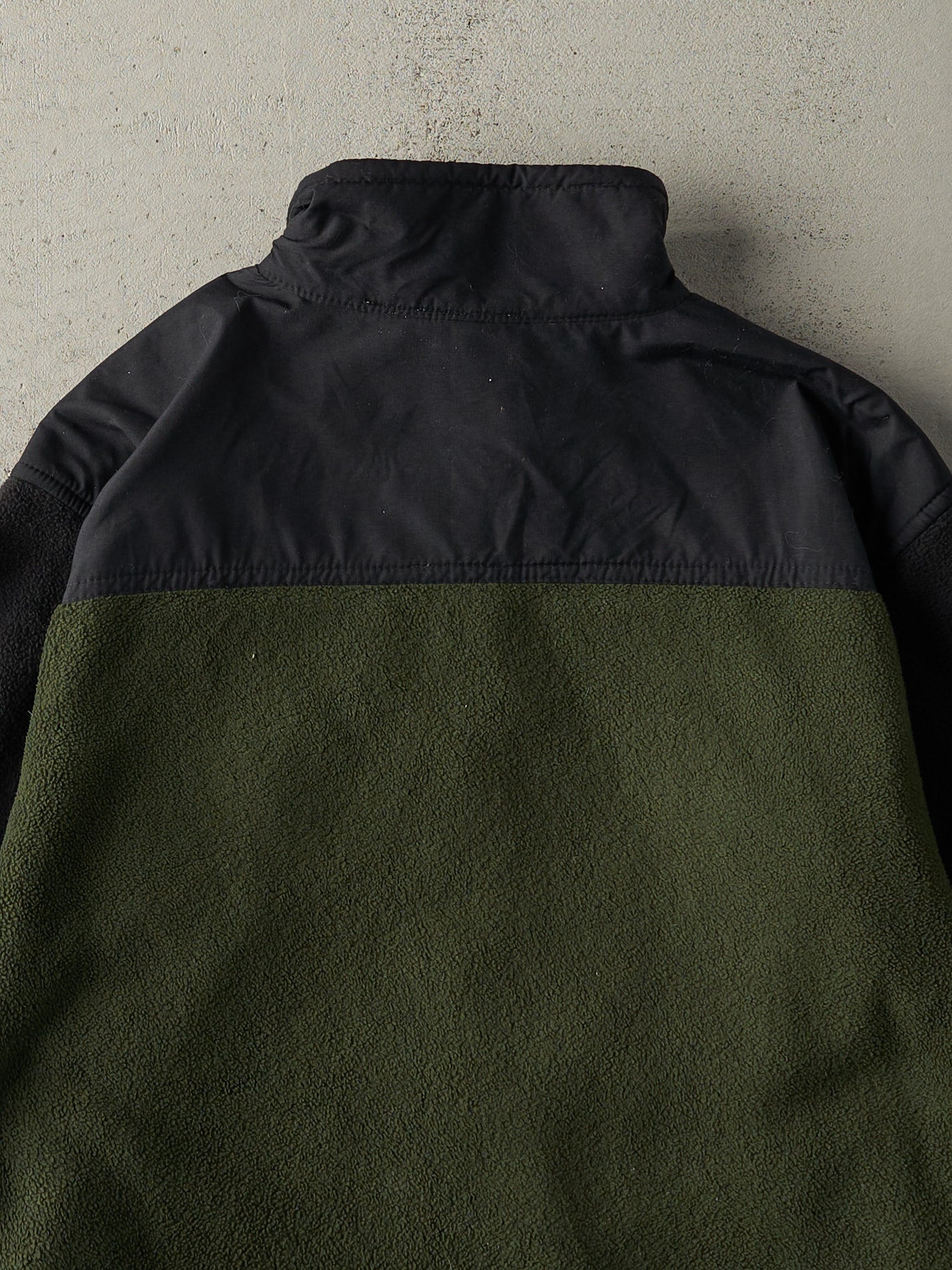 Vintage 90s Green & Black Fleece Zip Up Jacket (M)