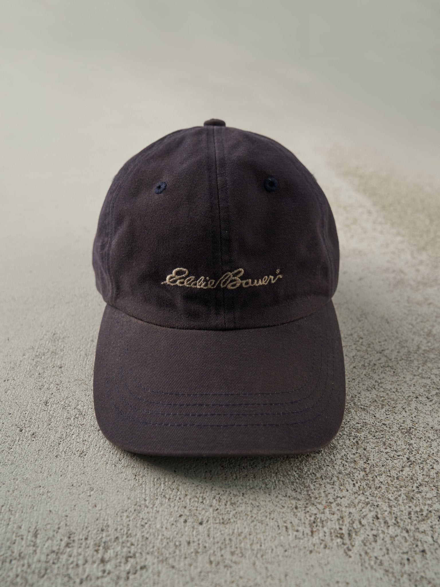 Vintage Y2K Navy Blue Eddie Bauer Embroidered Strapback Hat