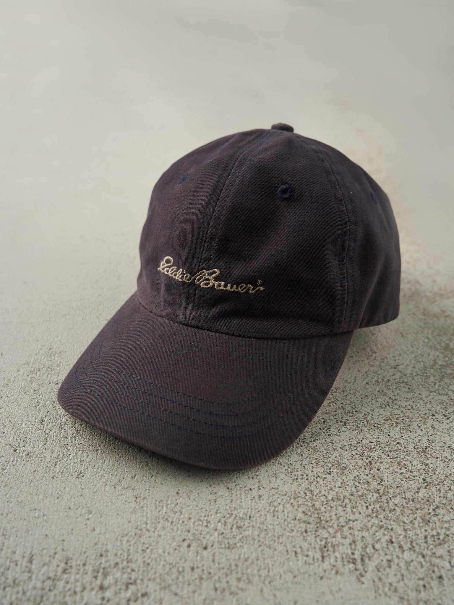 Vintage Y2K Navy Blue Eddie Bauer Embroidered Strapback Hat