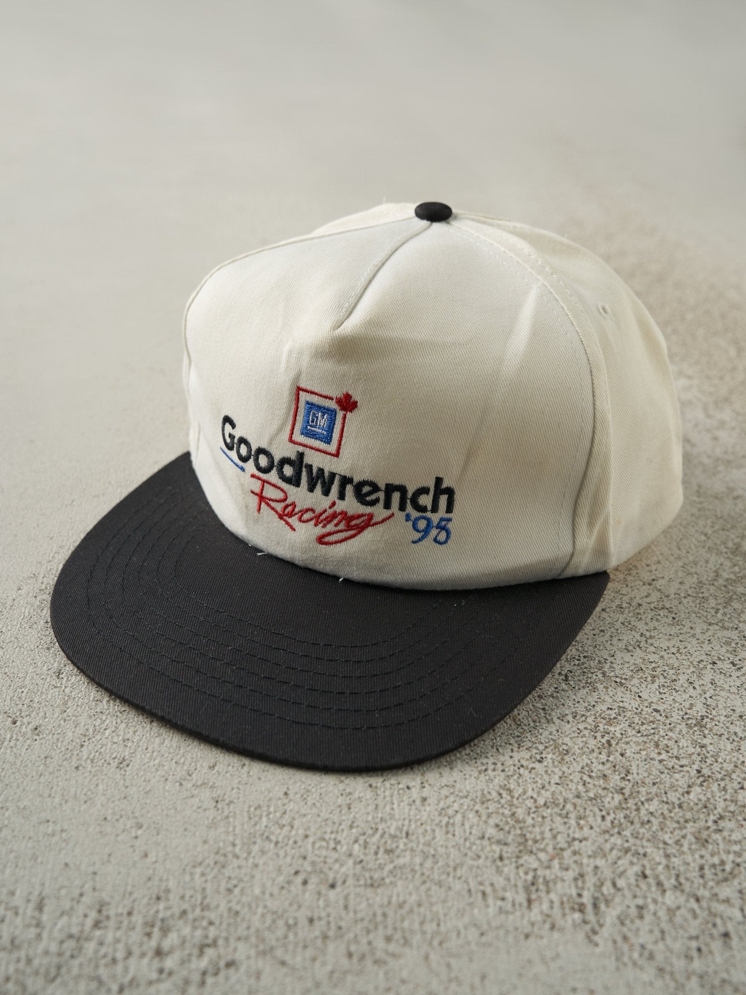 Vintage 98' White & Black Goodwrench Racing Embroidered Snap Back