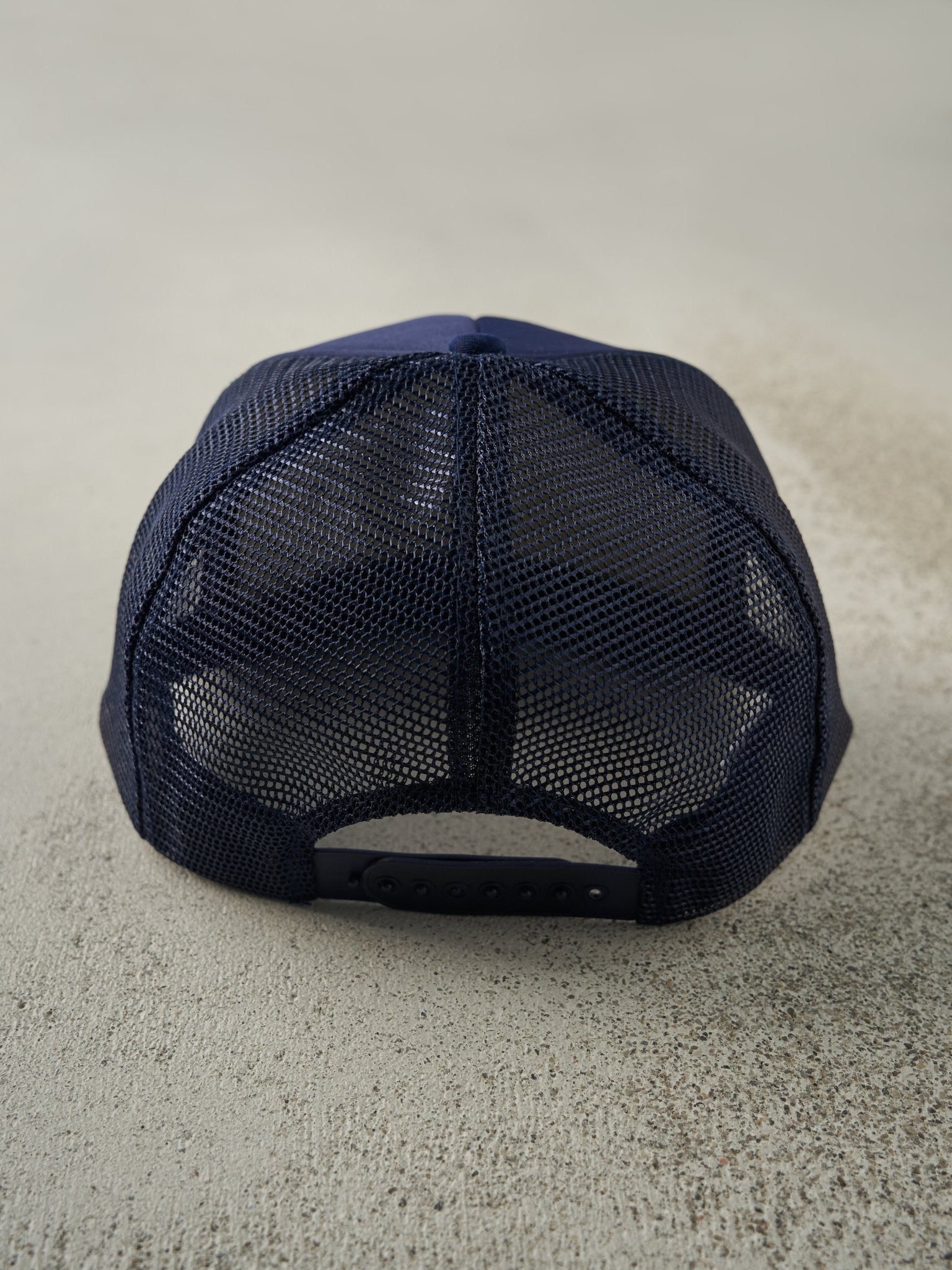 Vintage 90s Navy Blue Turbo Foam Trucker Hat