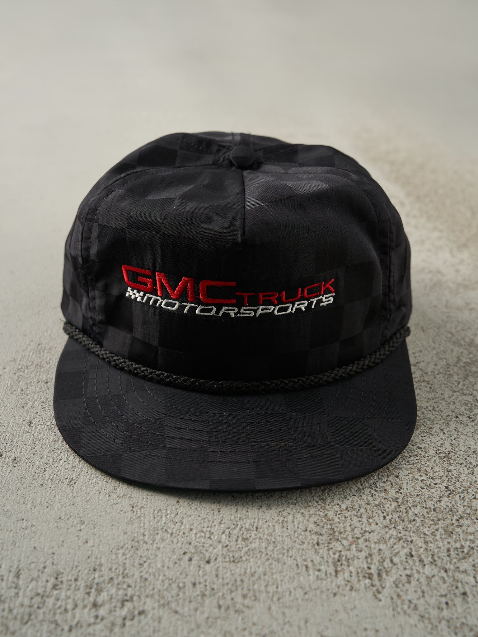 Vintage 90s Black GMC Truck Motorsports Embroidered Snapback