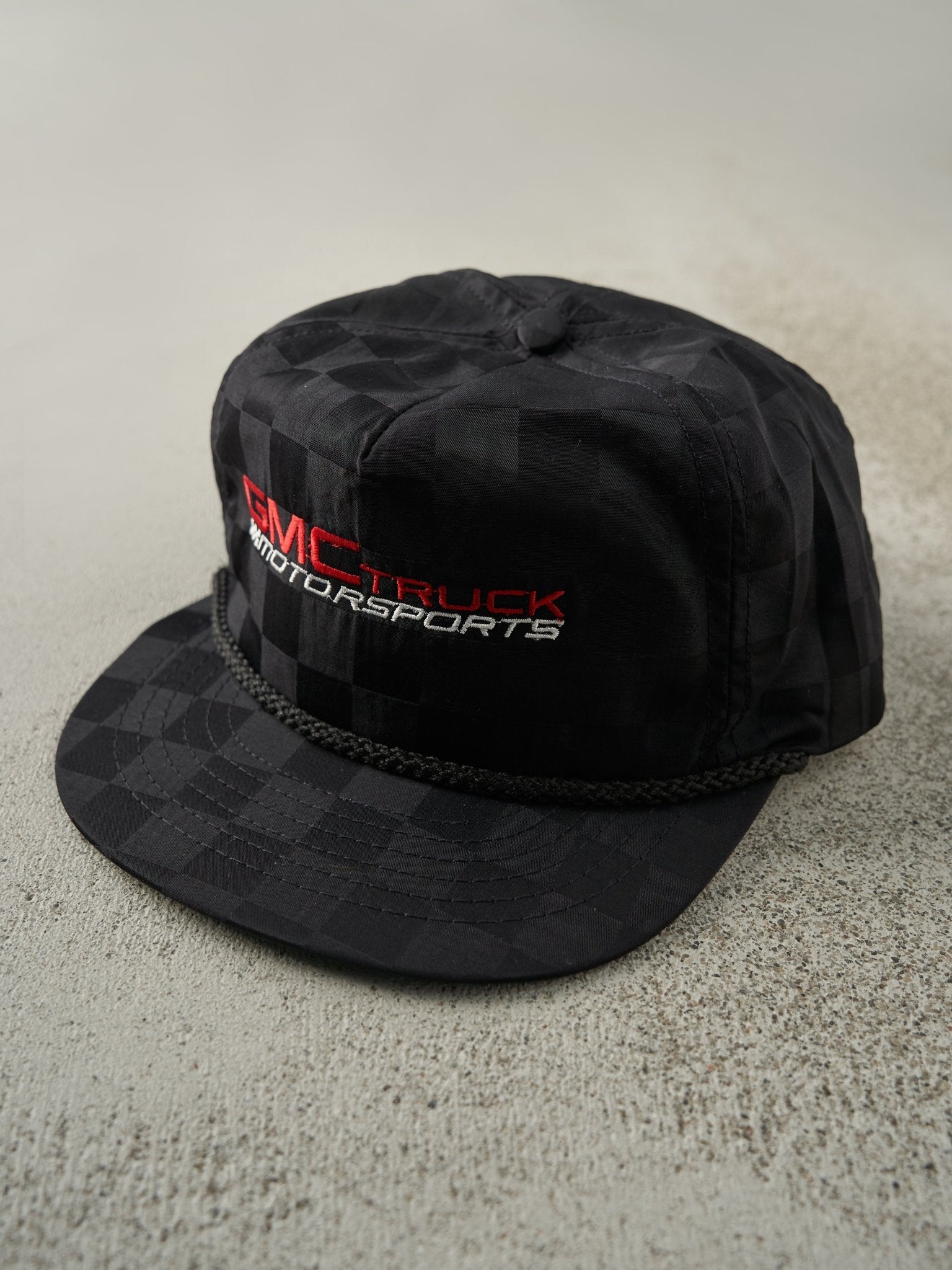 Vintage 90s Black GMC Truck Motorsports Embroidered Snapback