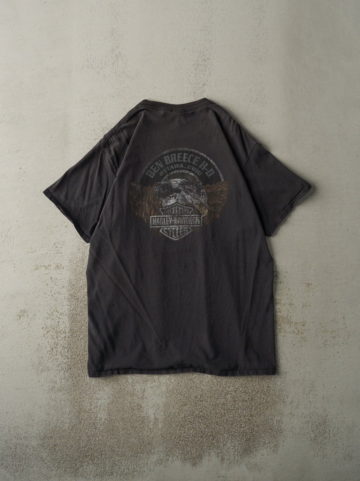 Vintage Y2K Black Ottawa Ohio Harley Davidson Tee (L/XL)