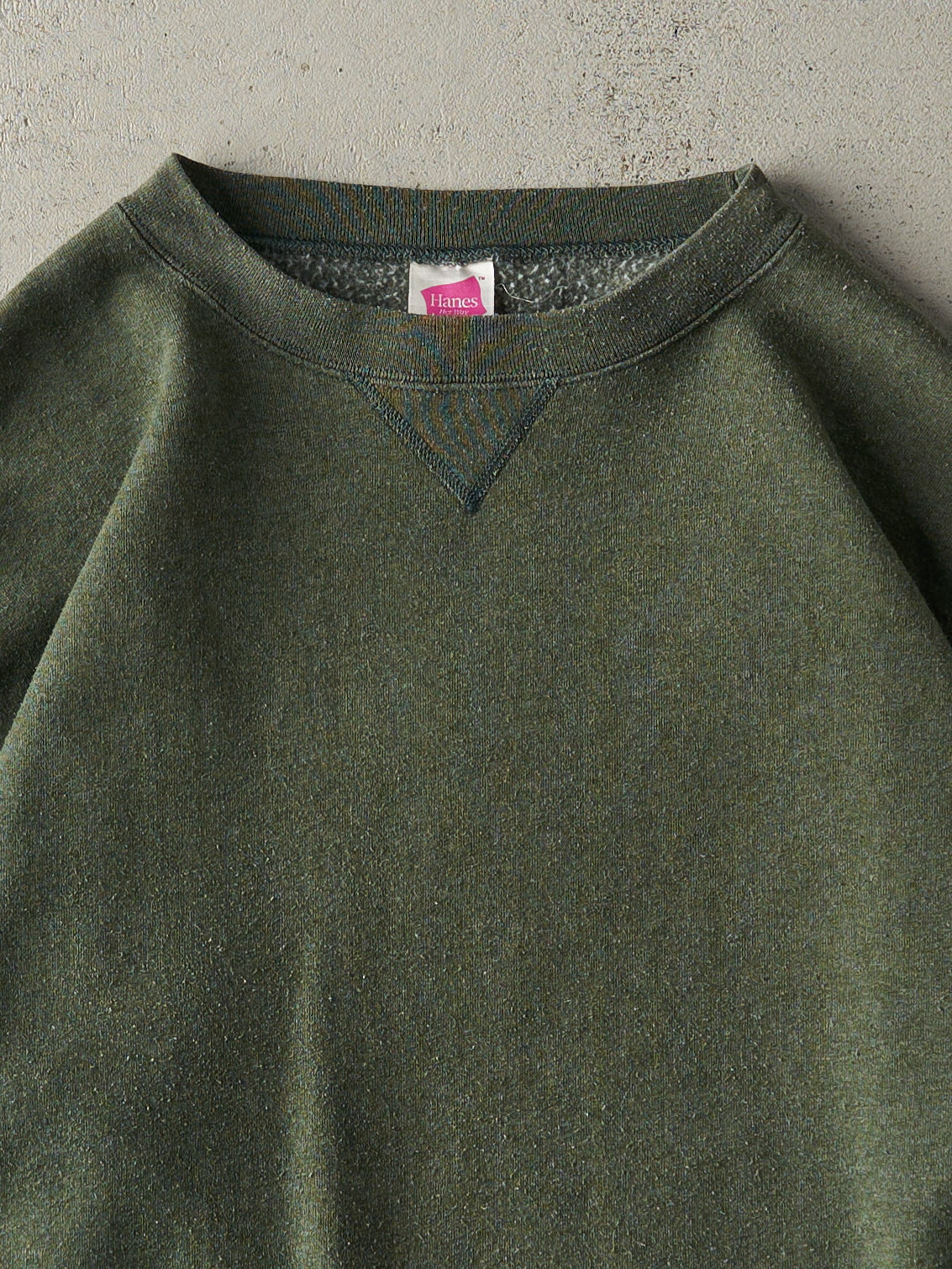 Vintage Y2K Washed Green Blank Boxy Crewneck (L)