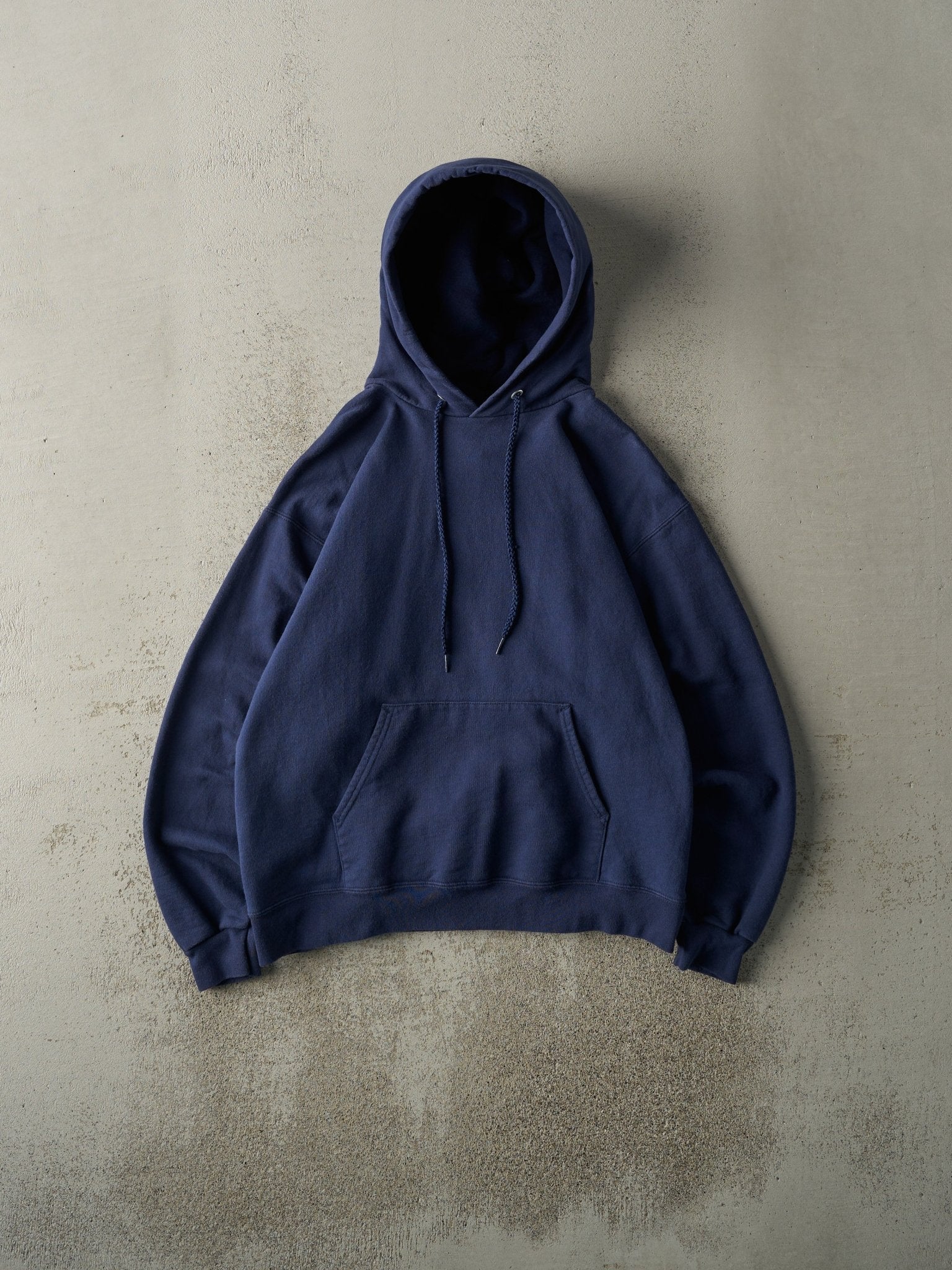 Vintage 90s Navy Blue Blank Hoodie (S/M)