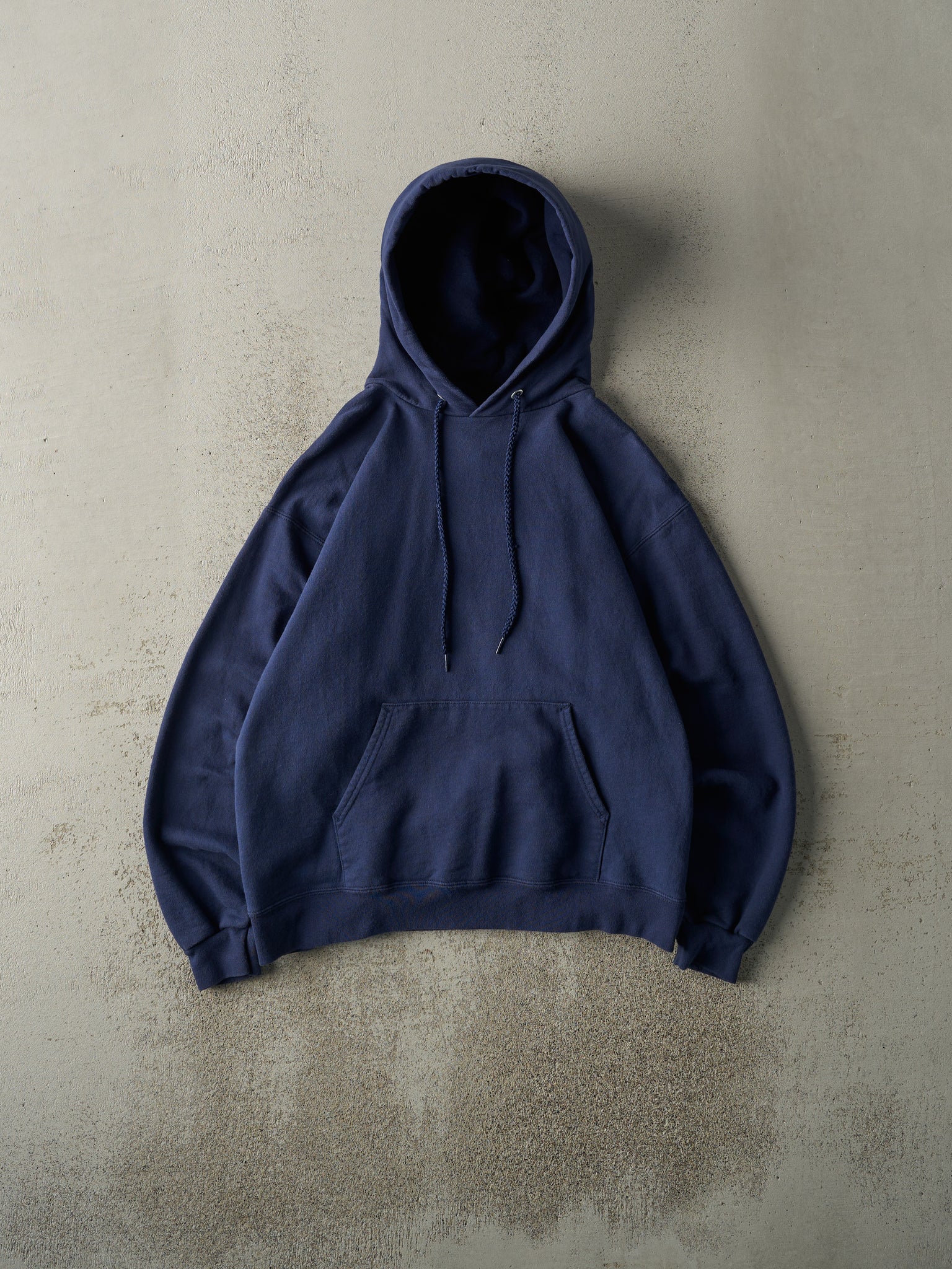 Vintage 90s Navy Blue Blank Hoodie (S/M)