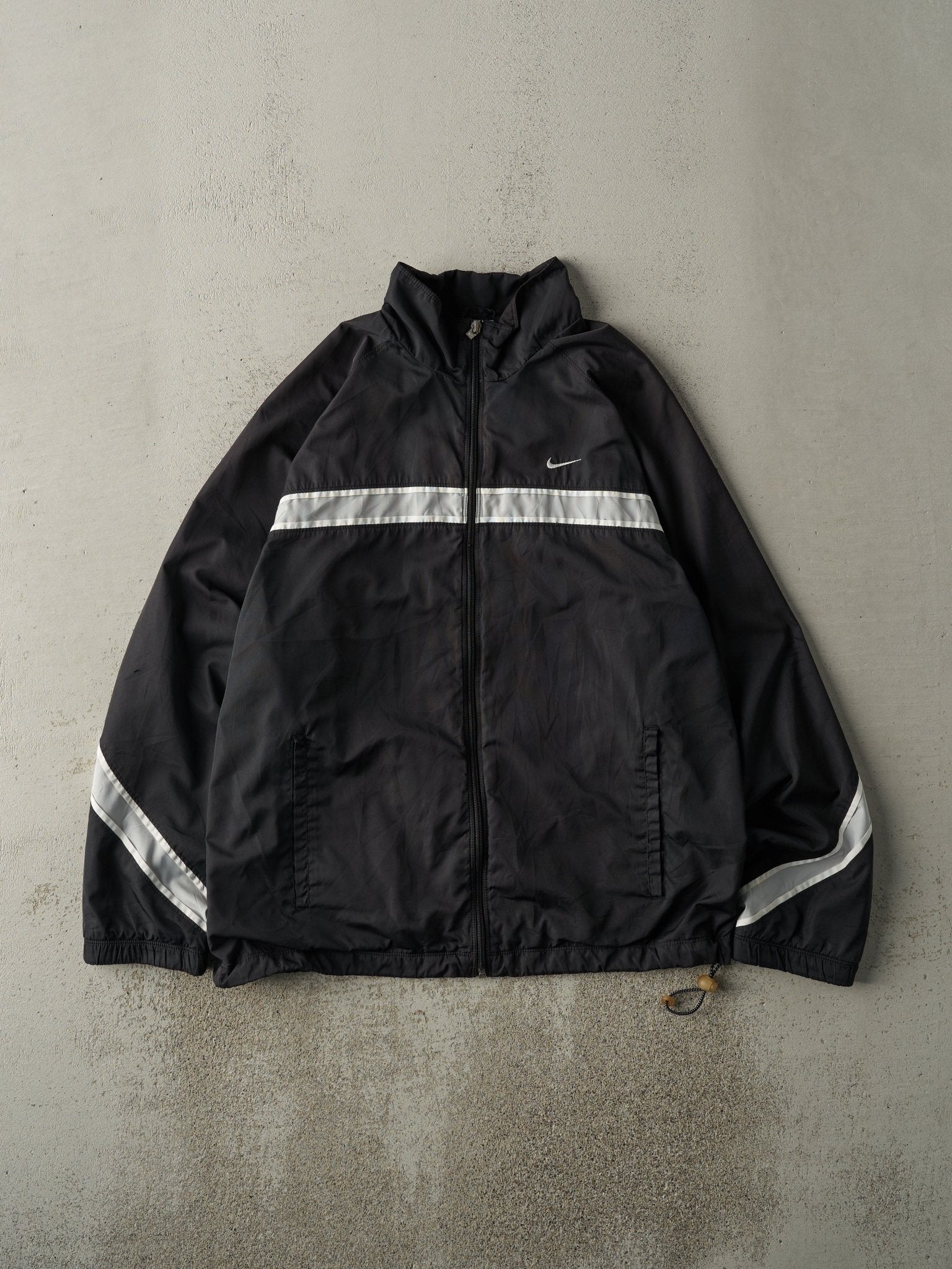 Vintage Y2K Black Reflective Nike Track Jacket (M/L)