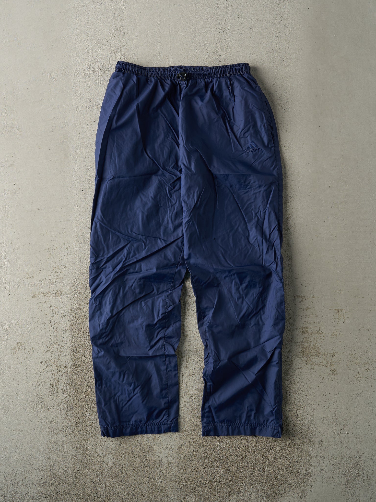 Vintage 90s Navy Blue Adidas Windbreaker Pants (28x28.5)