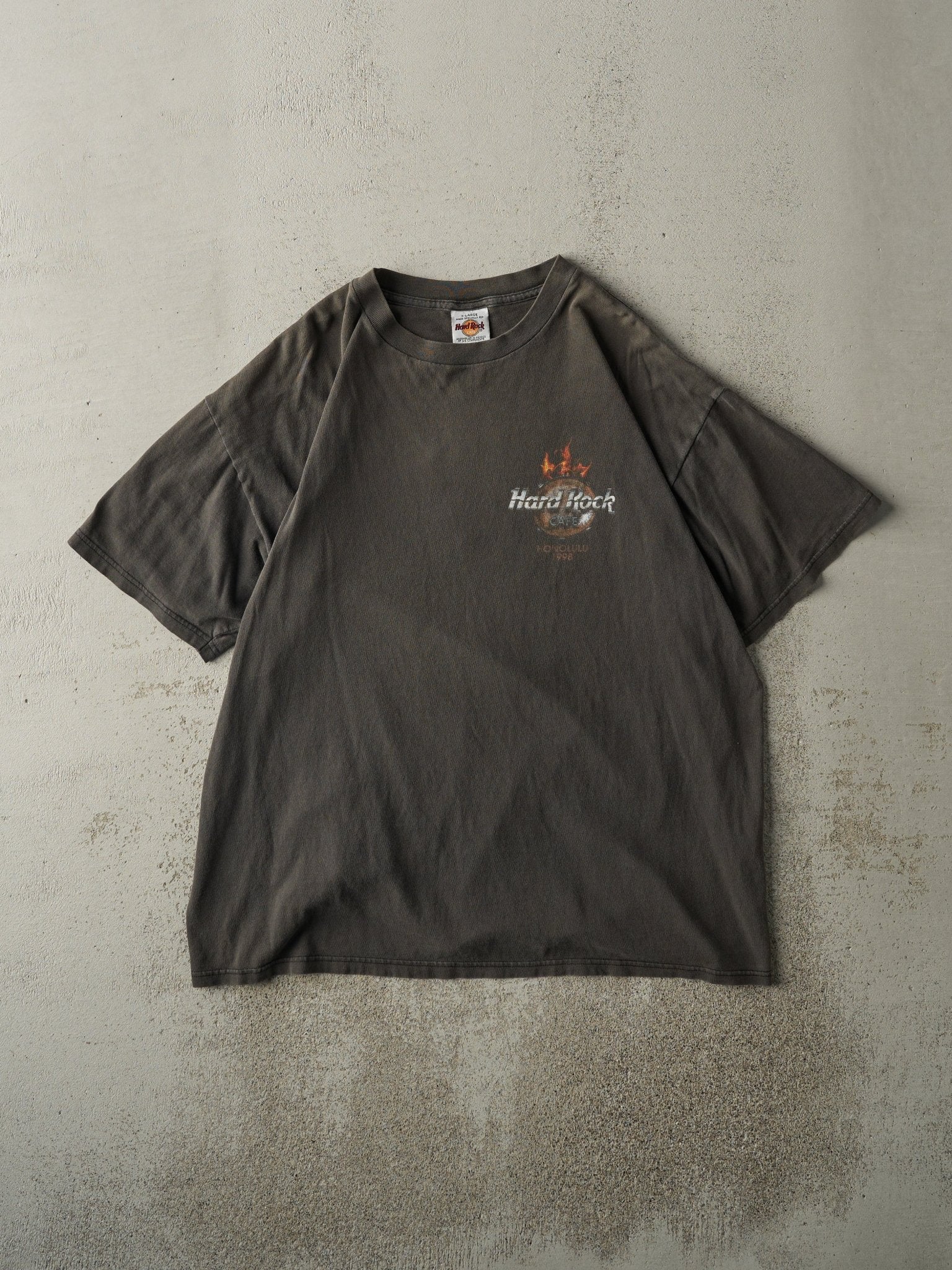 Vintage 98' Faded Black Honolulu Hawaii Hard Rock Cafe Tee (L)