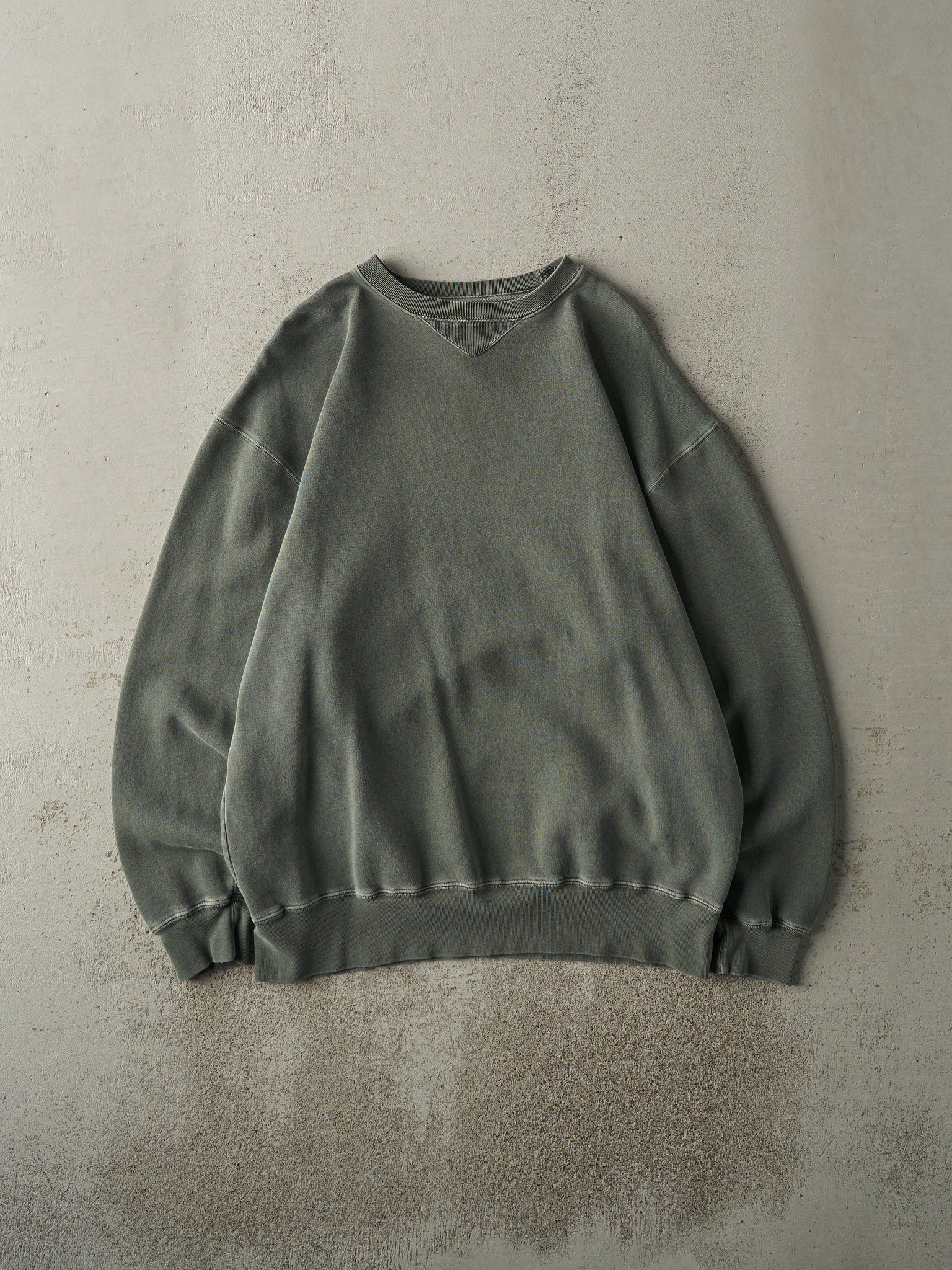 Vintage Y2K Washed Green Blank Crewneck (M/L)