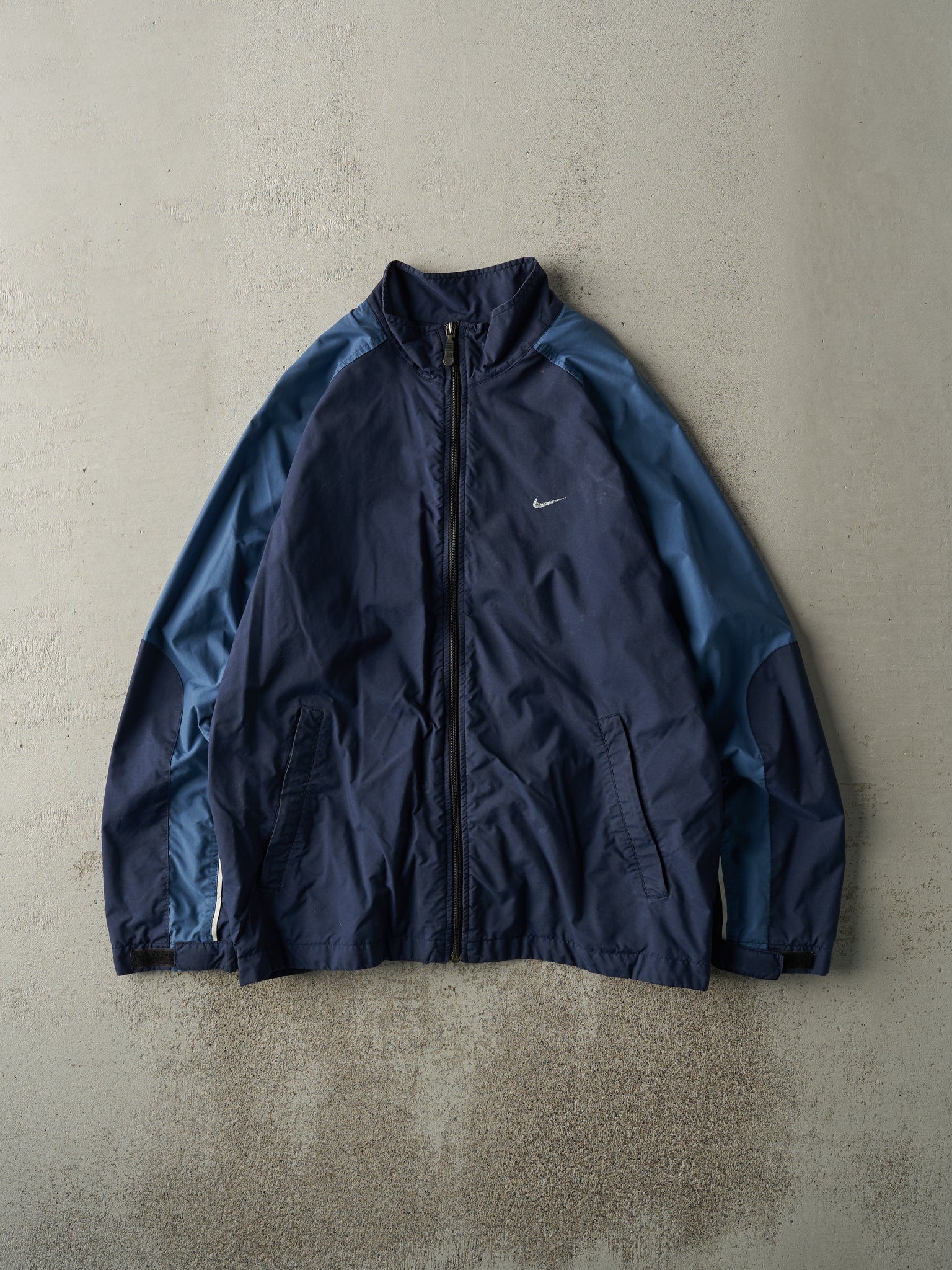 Vintage Y2K Navy Blue Nike Wind Breaker Jacket (L)