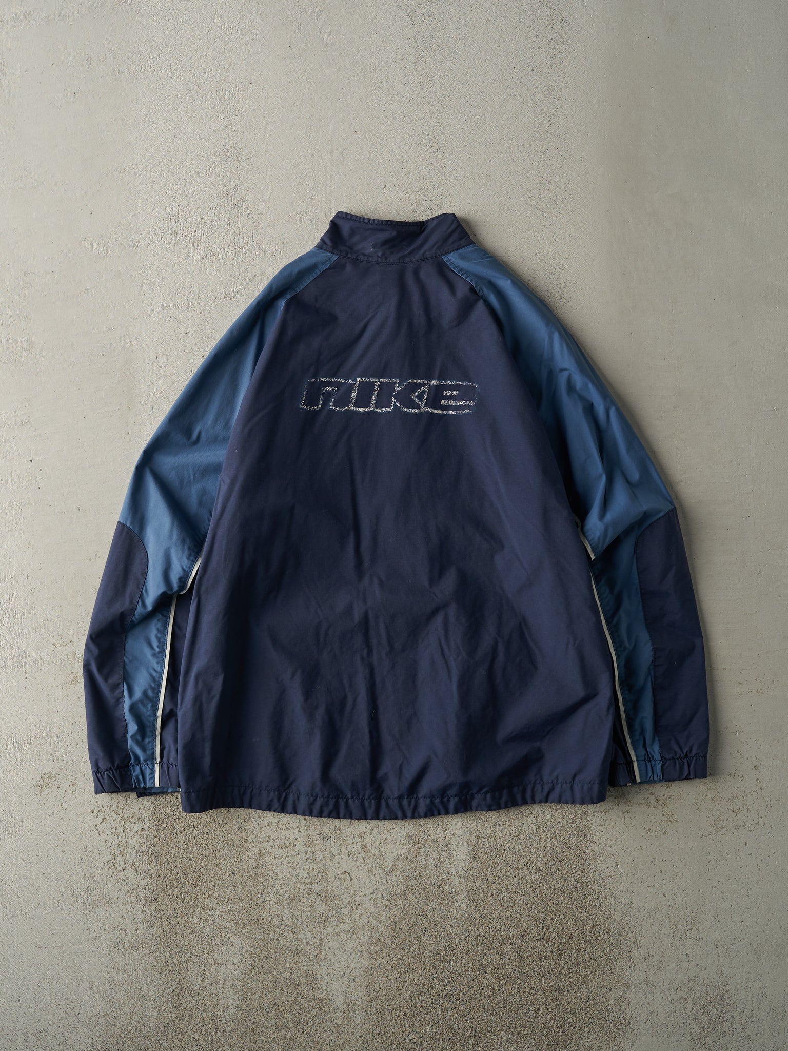 Vintage Y2K Navy Blue Nike Wind Breaker Jacket (L)