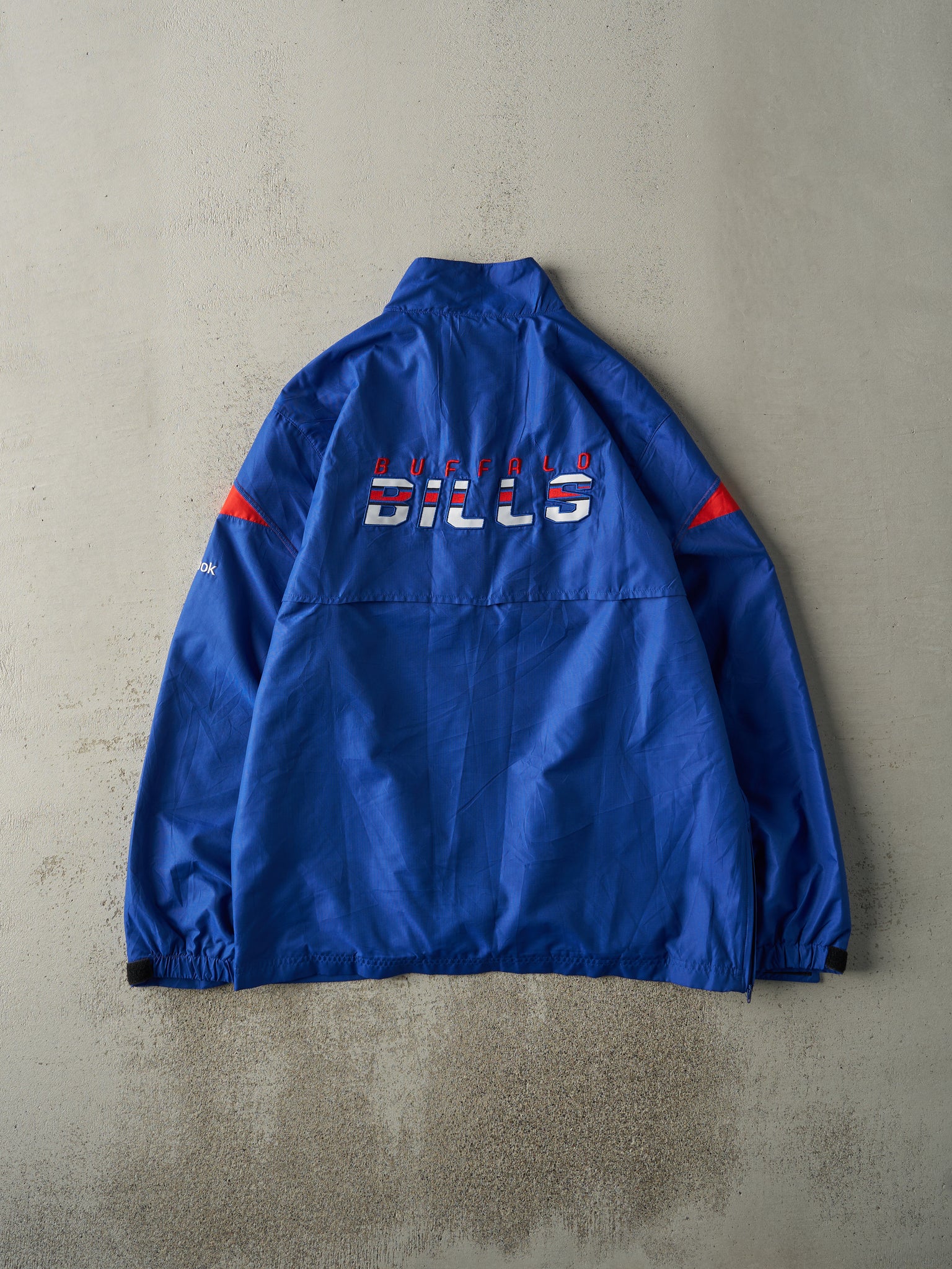 Vintage Y2K Blue Buffalo Bills Quarter Zip Wind Breaker Jacket (L)