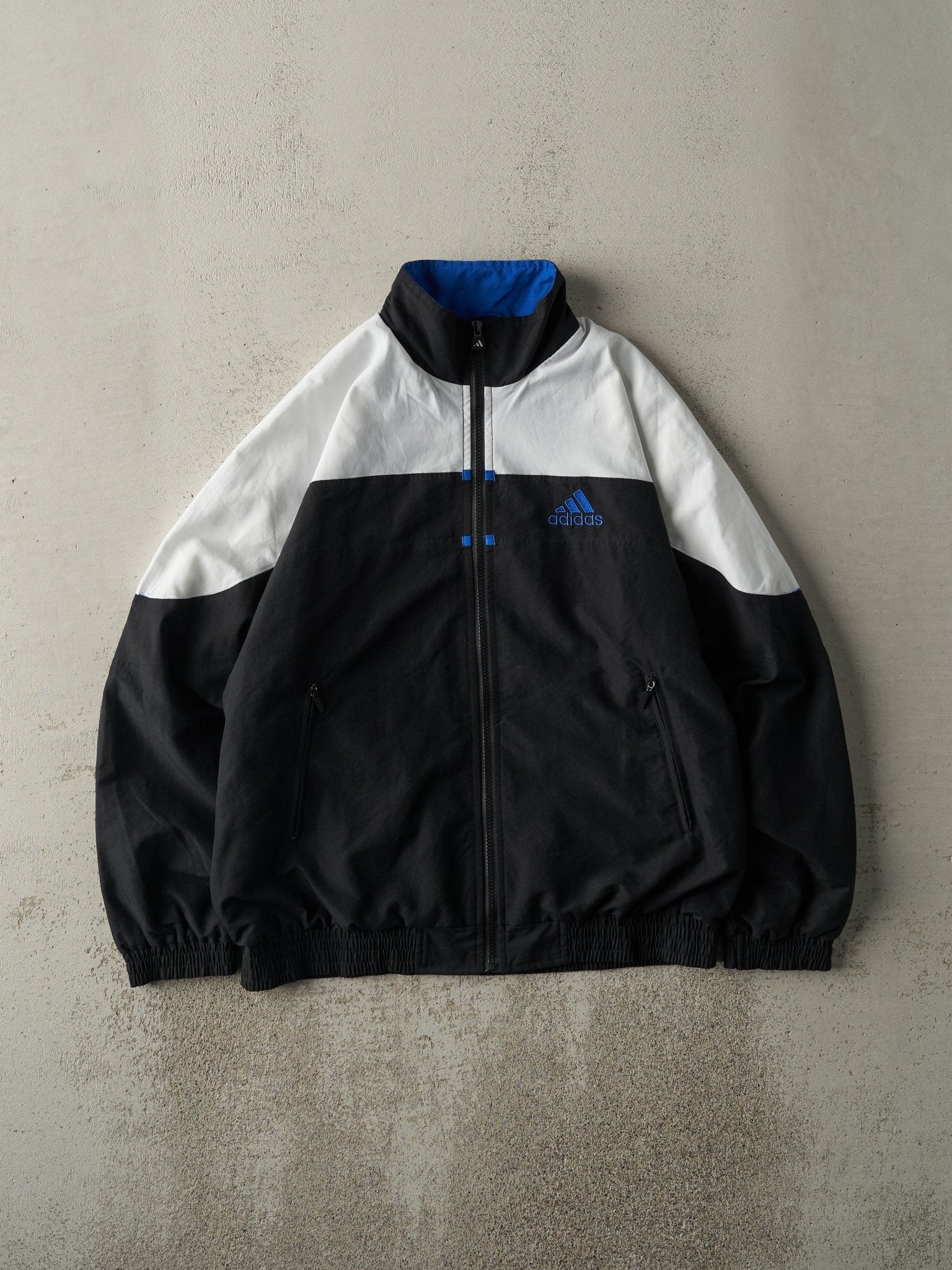 Vintage 90s Black, White & Blue Adidas Track Jacket (M)