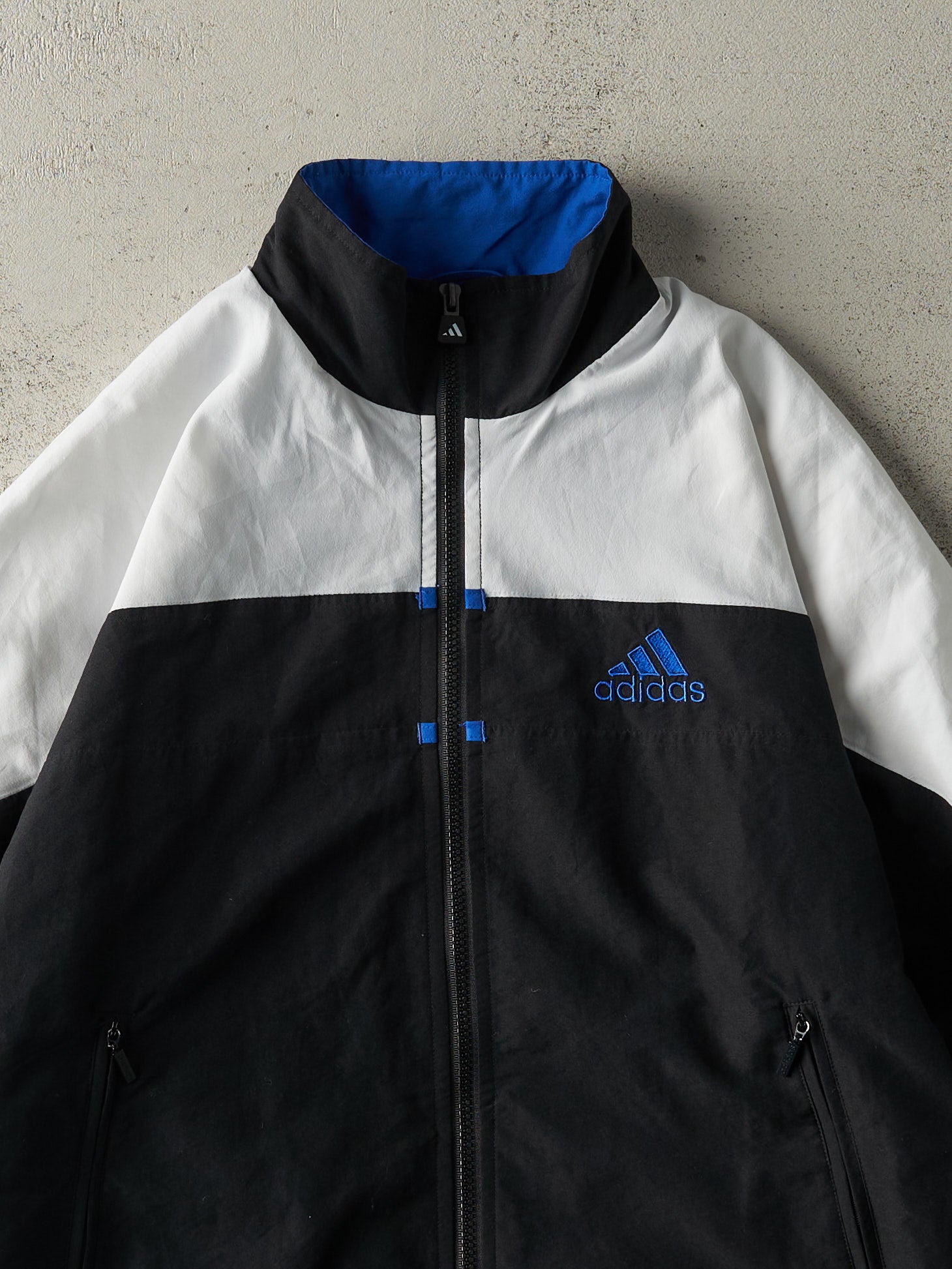 Vintage 90s Black, White & Blue Adidas Track Jacket (M)