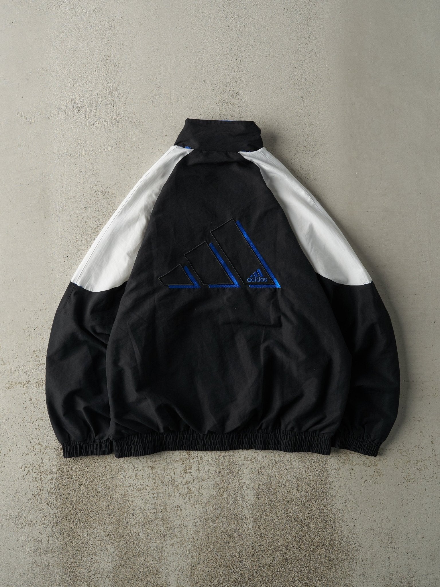 Vintage 90s Black, White & Blue Adidas Track Jacket (M)