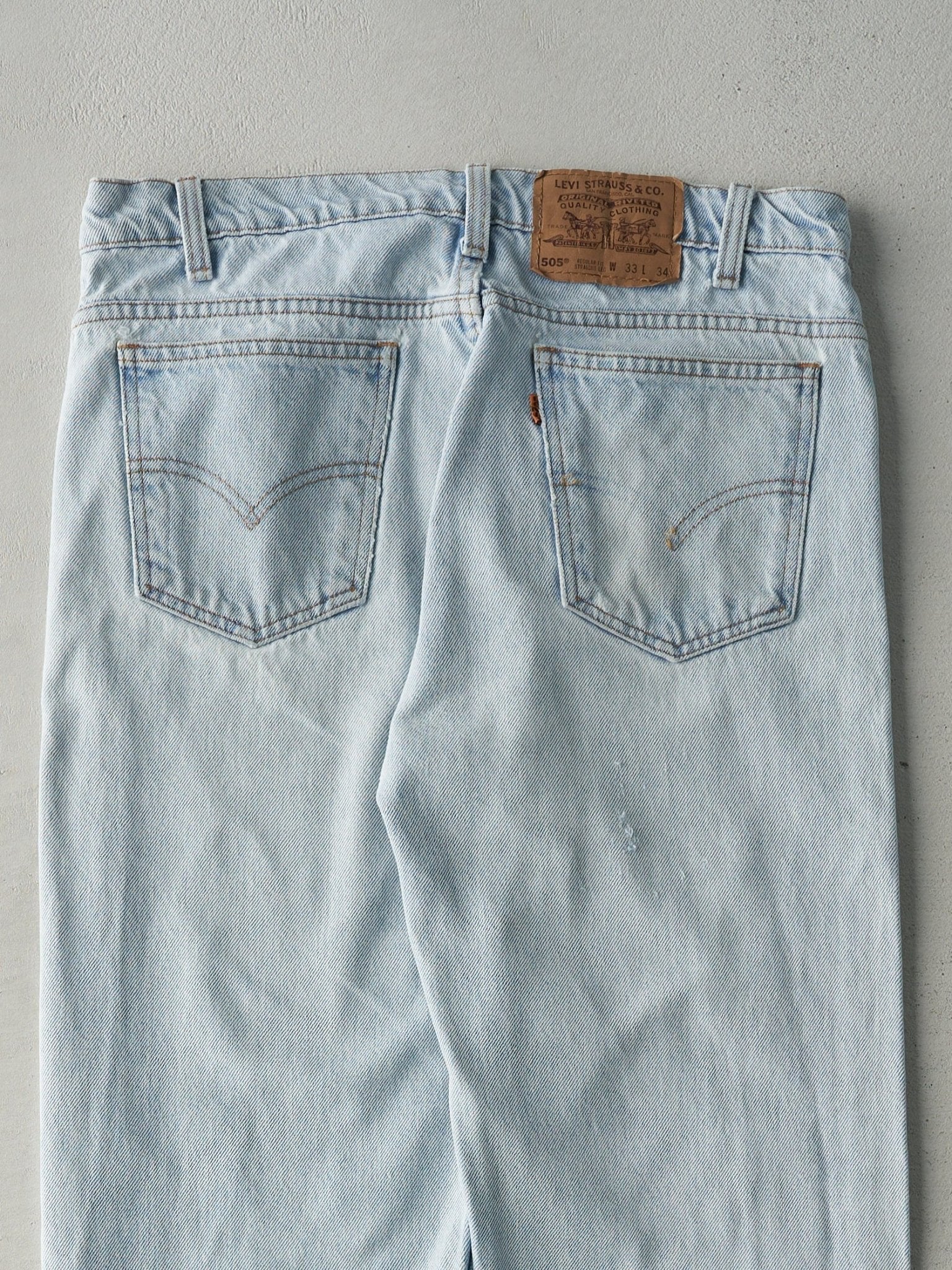 Vintage 90s Light Light Wash Levi's 505 Orange Tab Jeans (32x33)