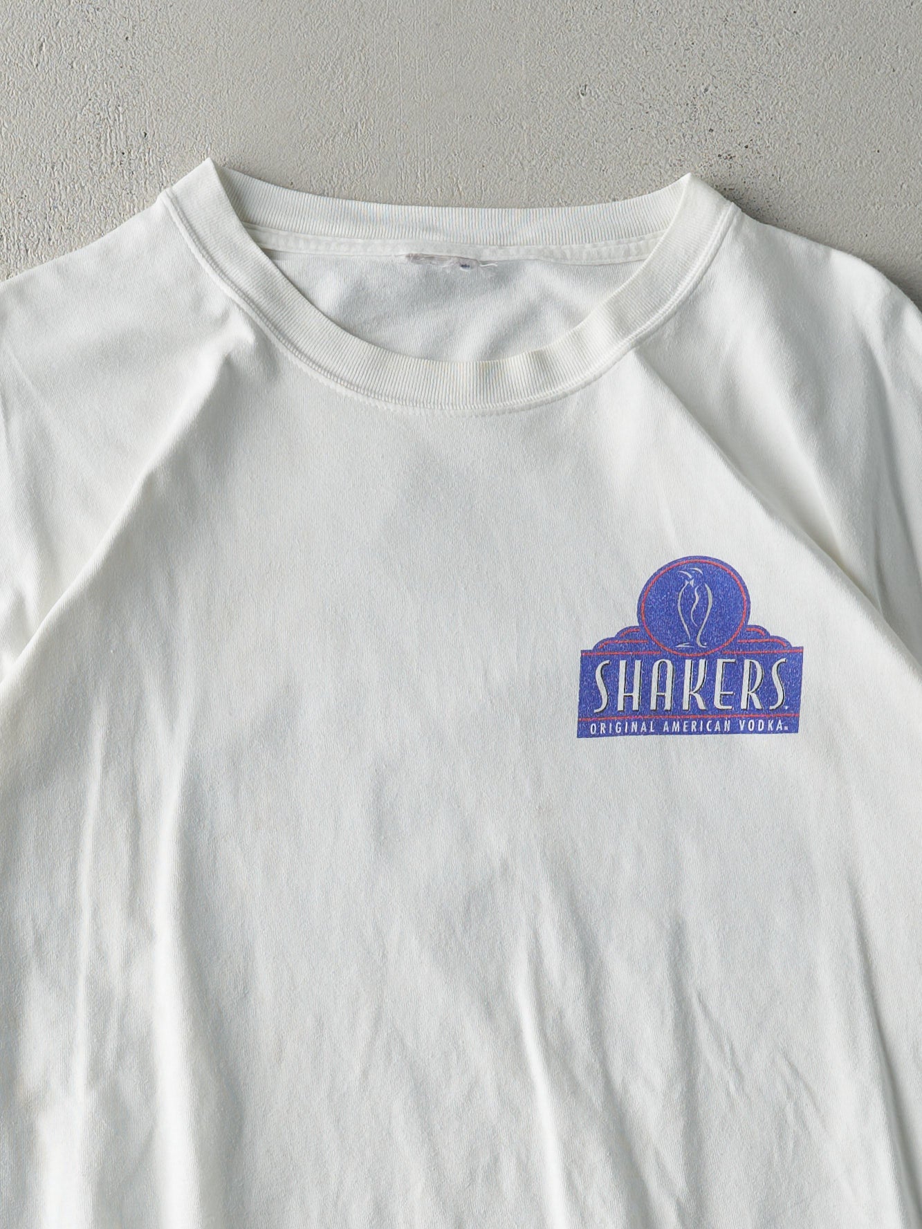 Vintage Y2K White Shakers Vodka Tee (L)