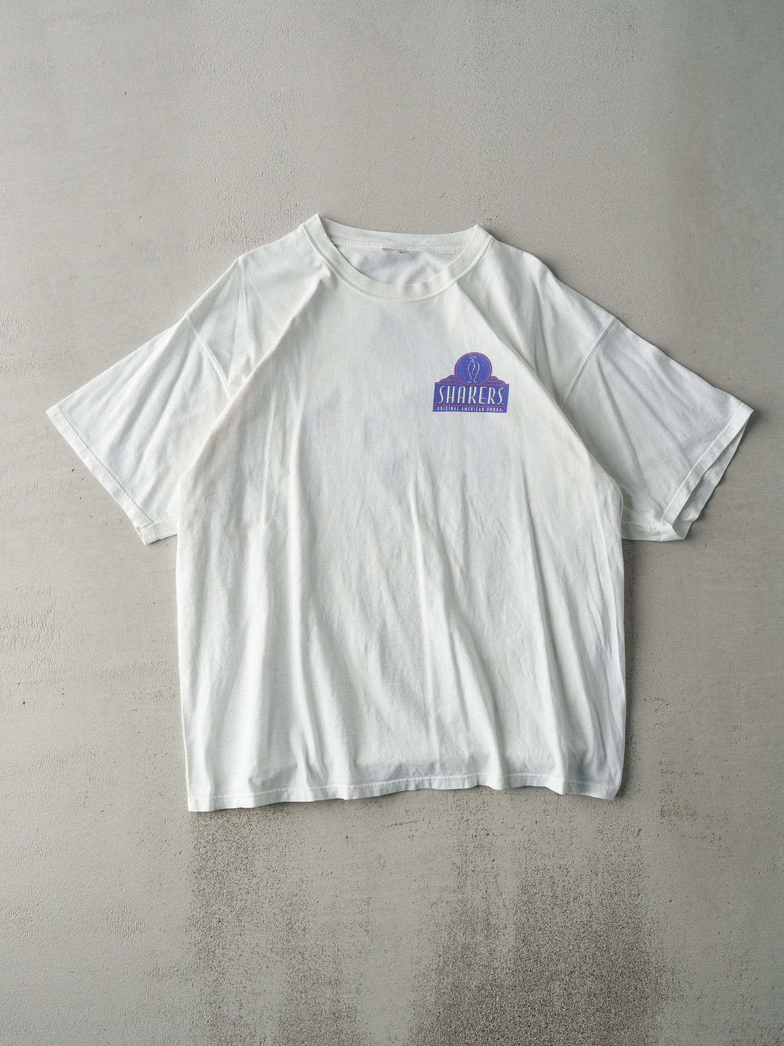 Vintage Y2K White Shakers Vodka Tee (L)