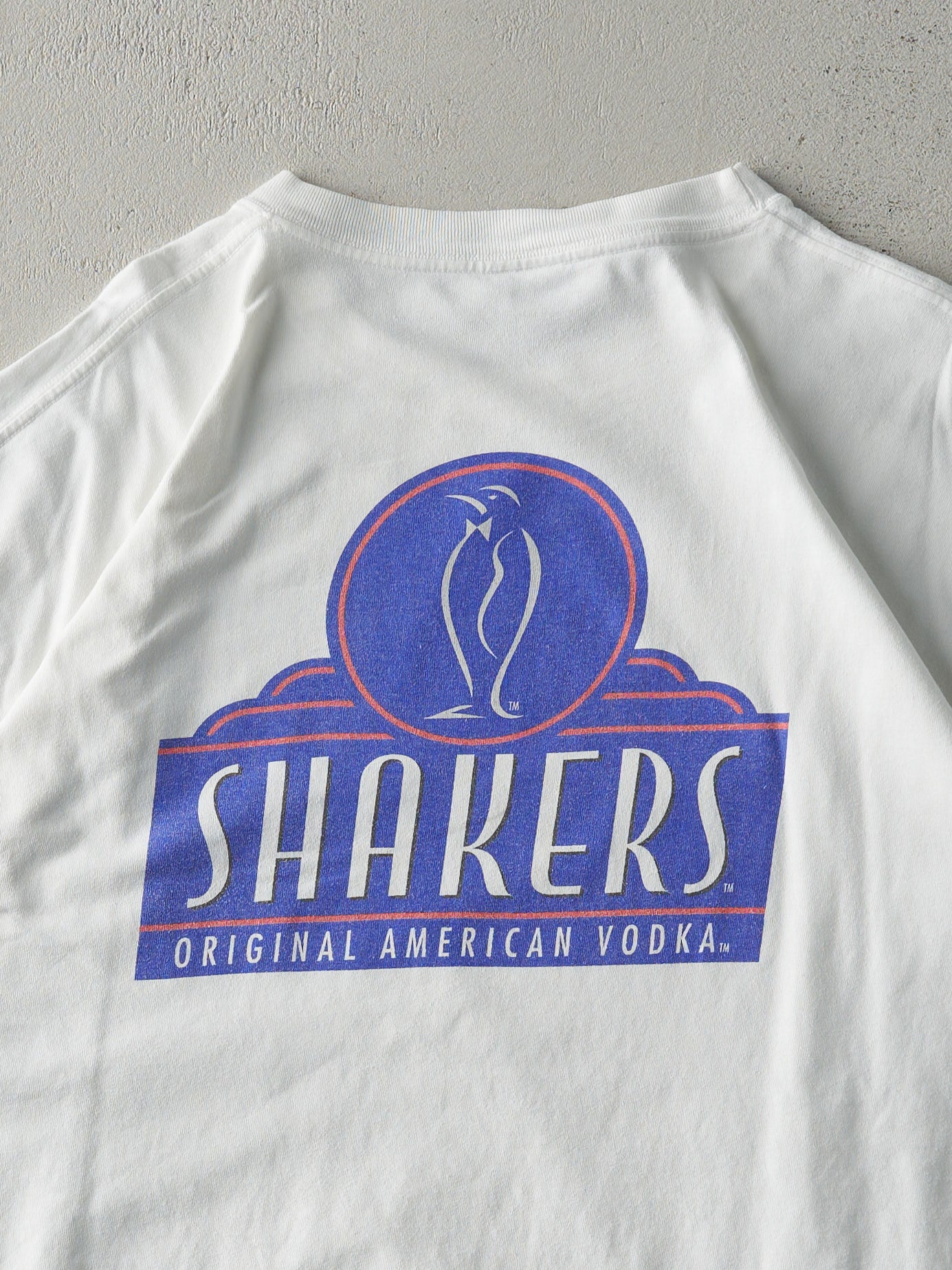 Vintage Y2K White Shakers Vodka Tee (L)