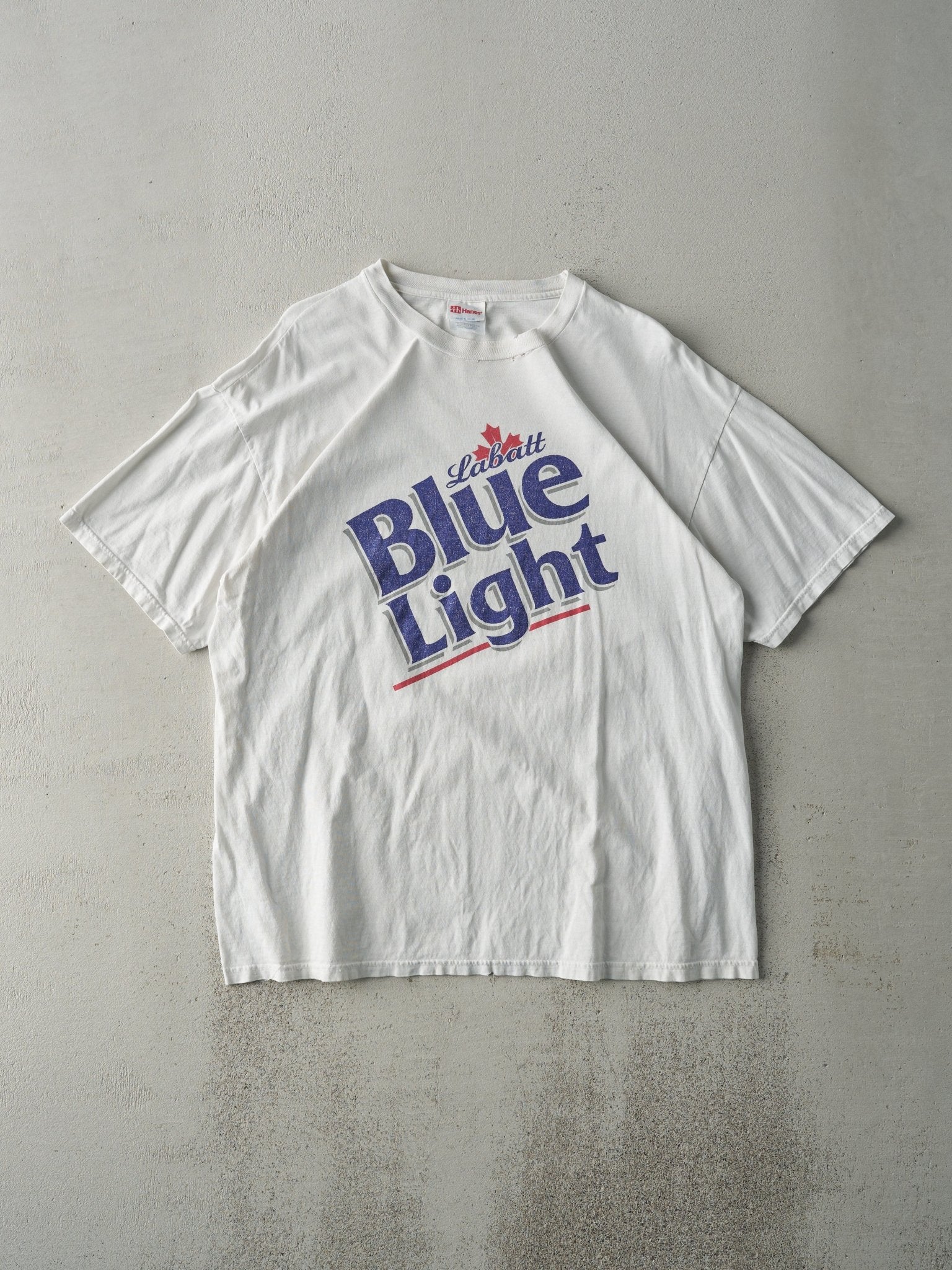 Vintage 90s White Labatt Blue Light Beer Tee (M)